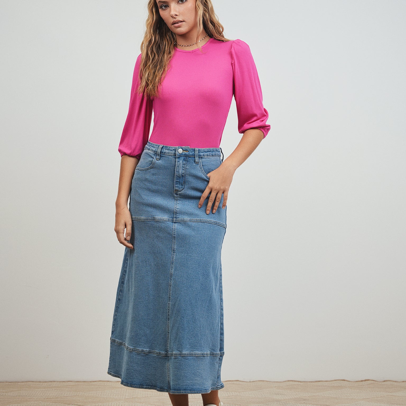 Soft Rib Puff Sleeve Tee