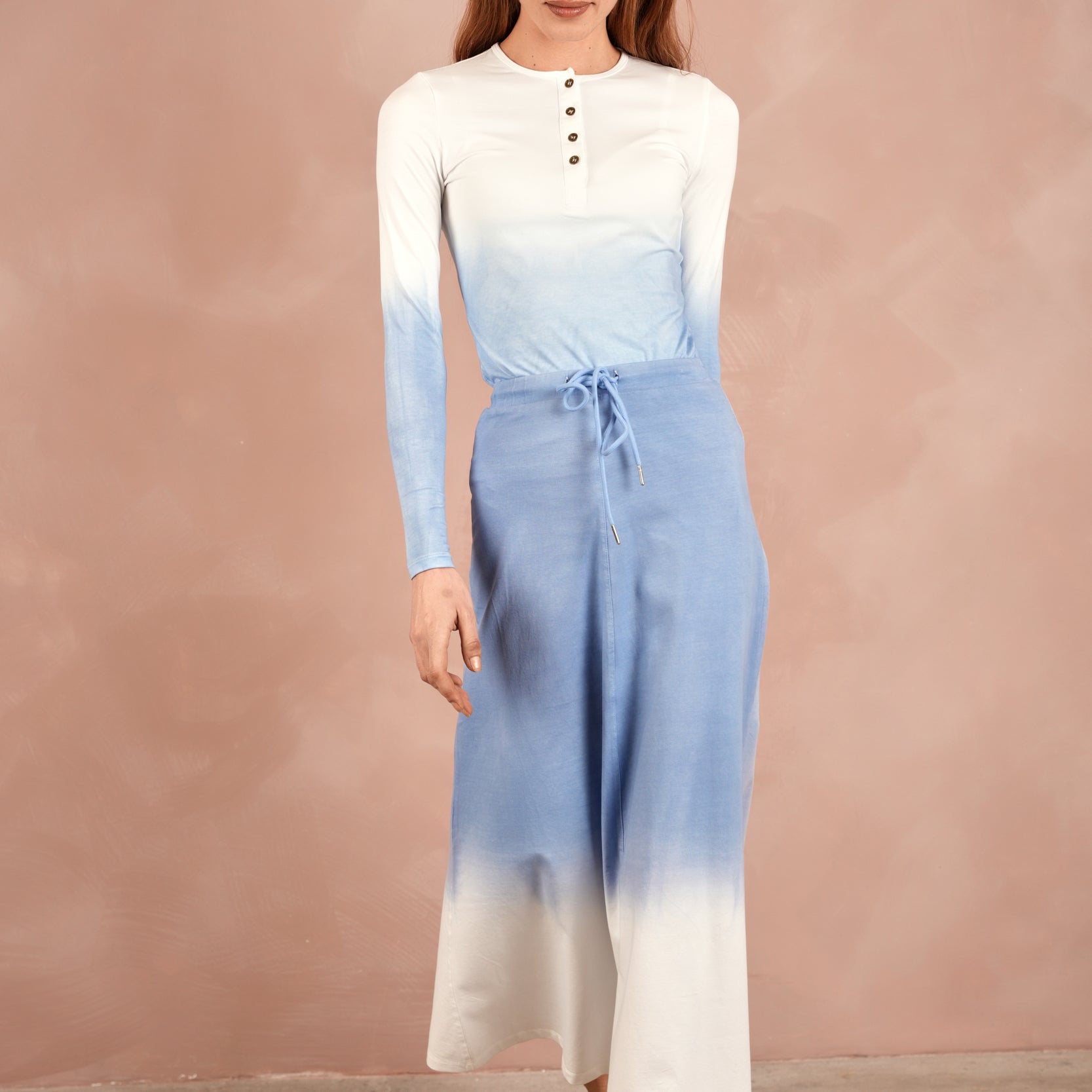 Dip Dye Bell Skirt - Long