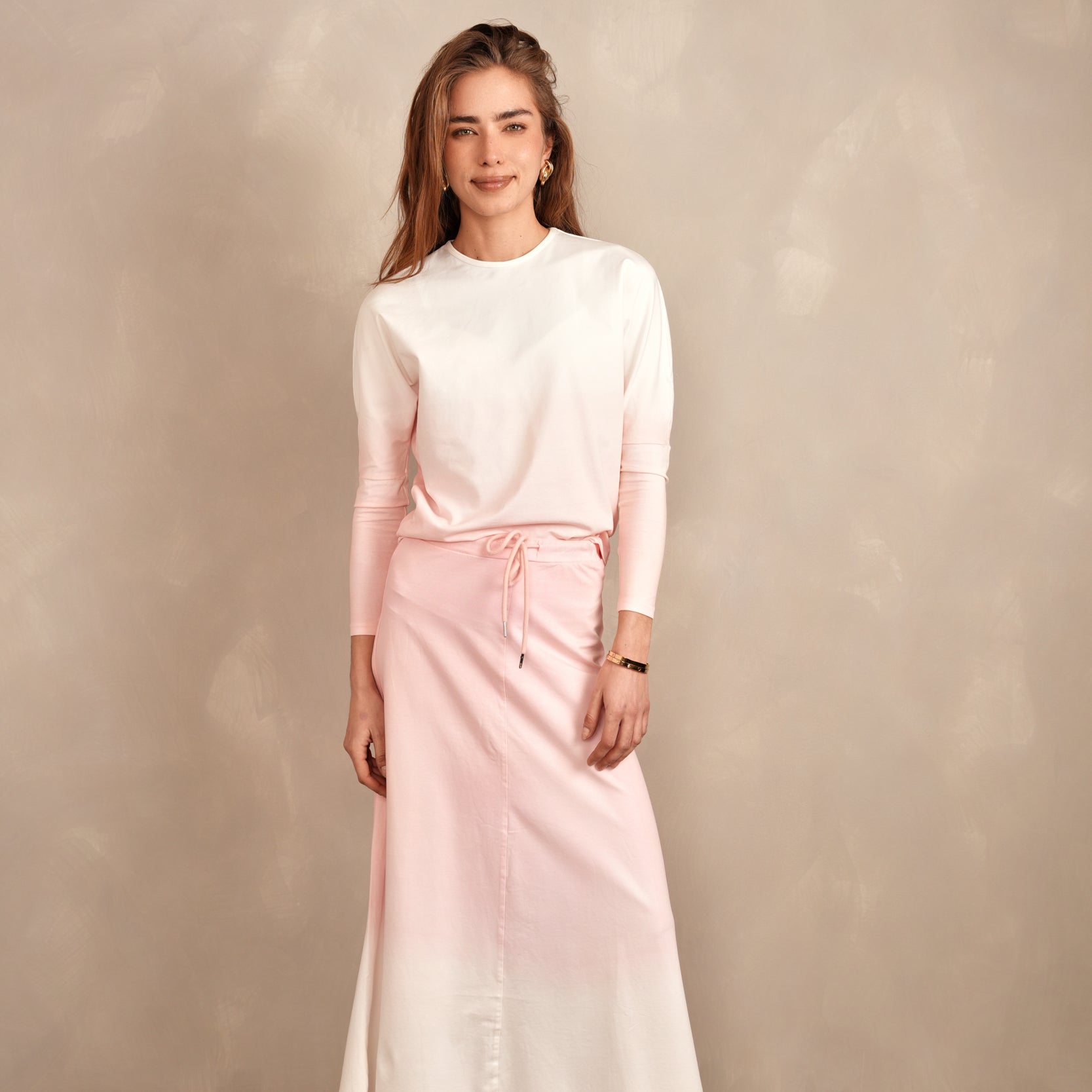 Dip Dye Bell Skirt - Long