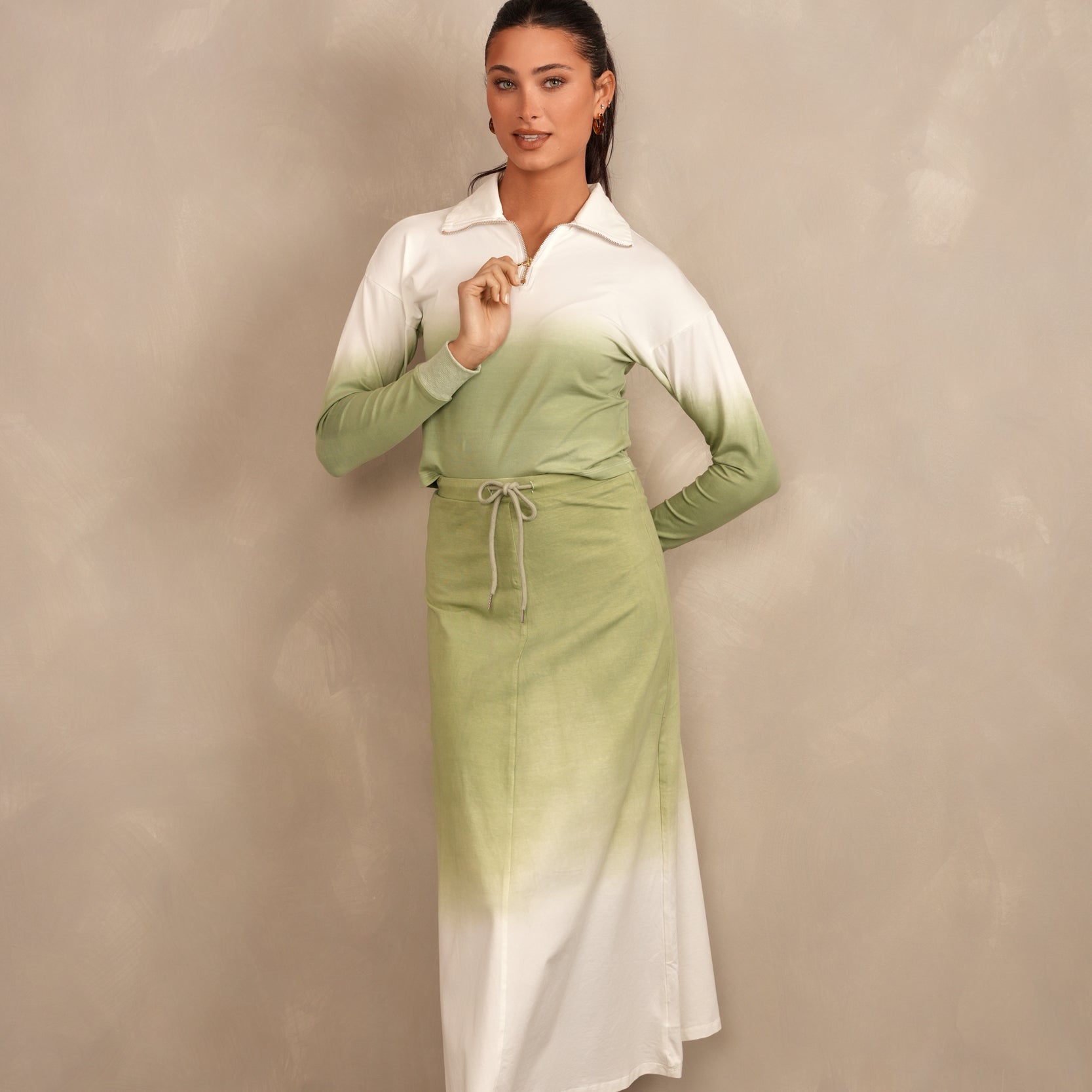 Dip Dye Bell Skirt - Long