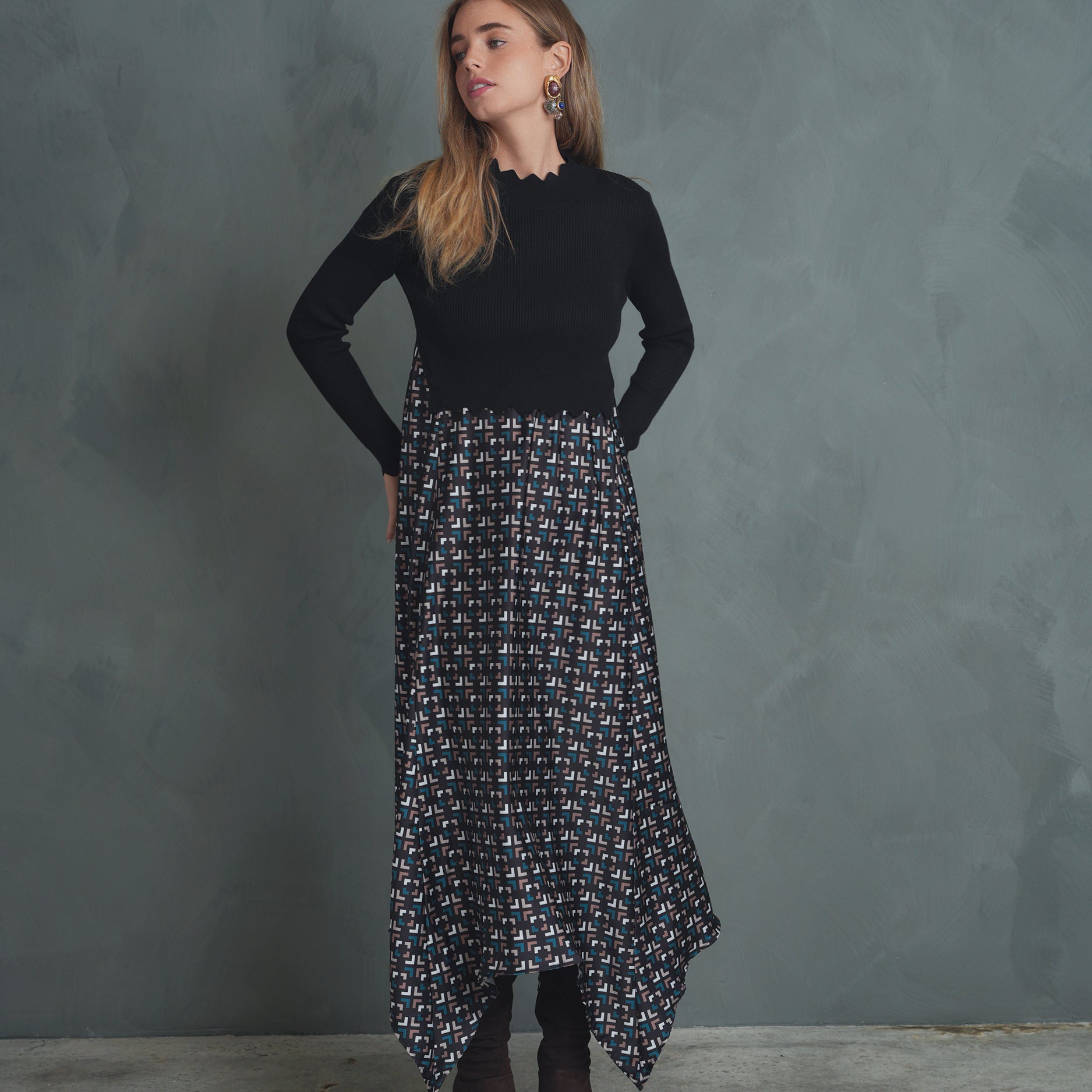 Knit Combo Dress