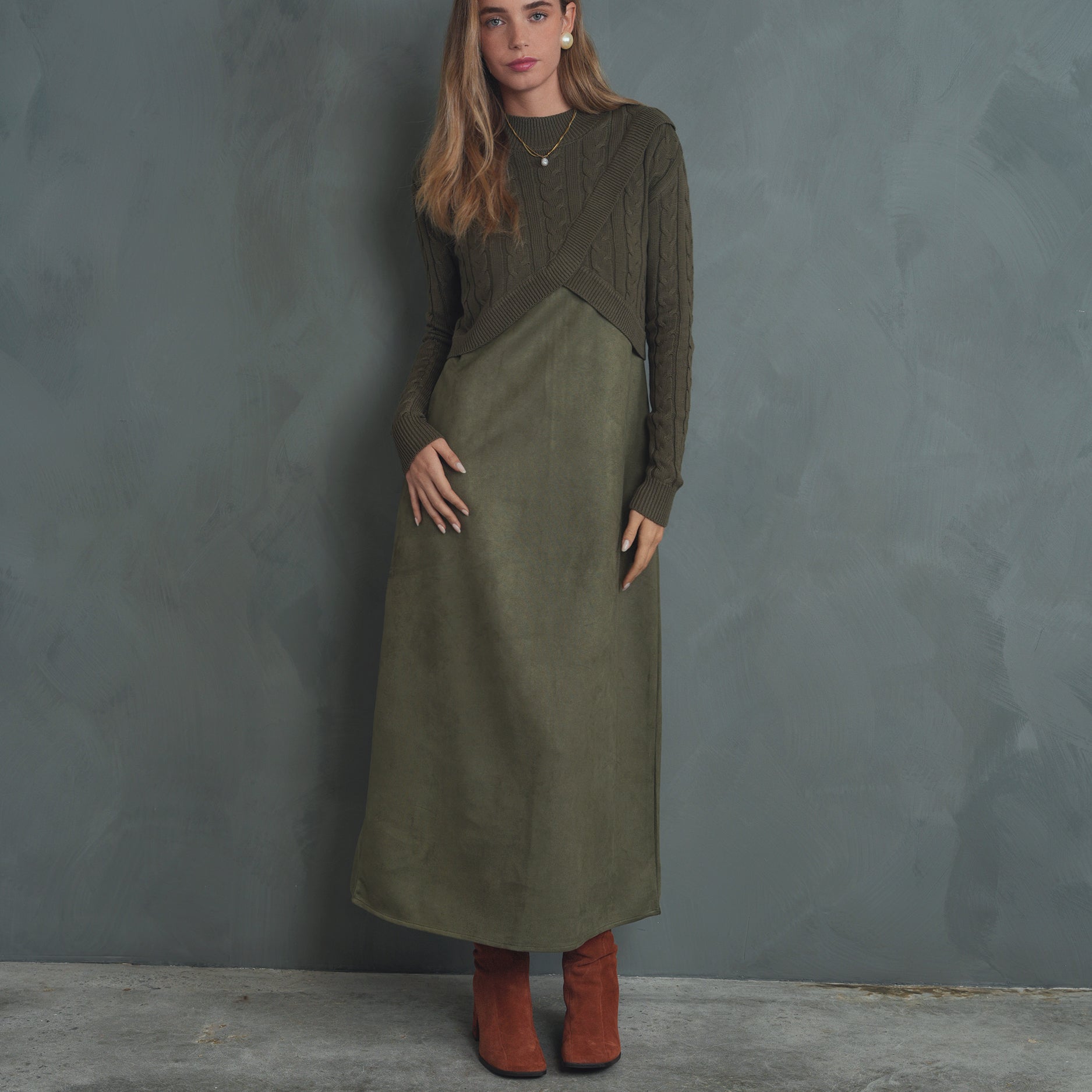 Wrap Overlay Knit Top