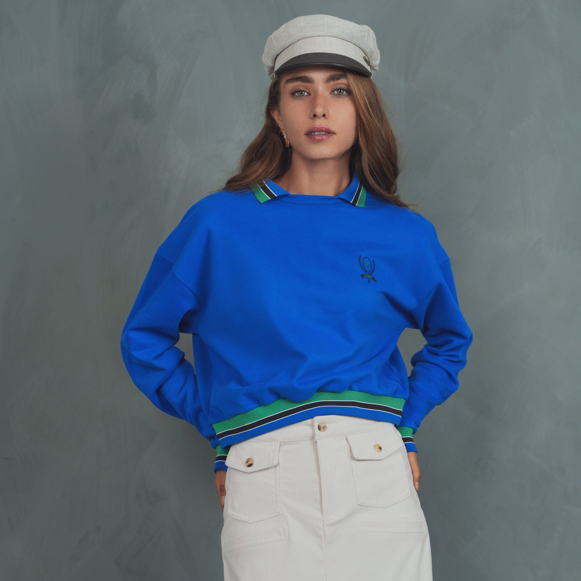 Collared Fleece Sweatshirt