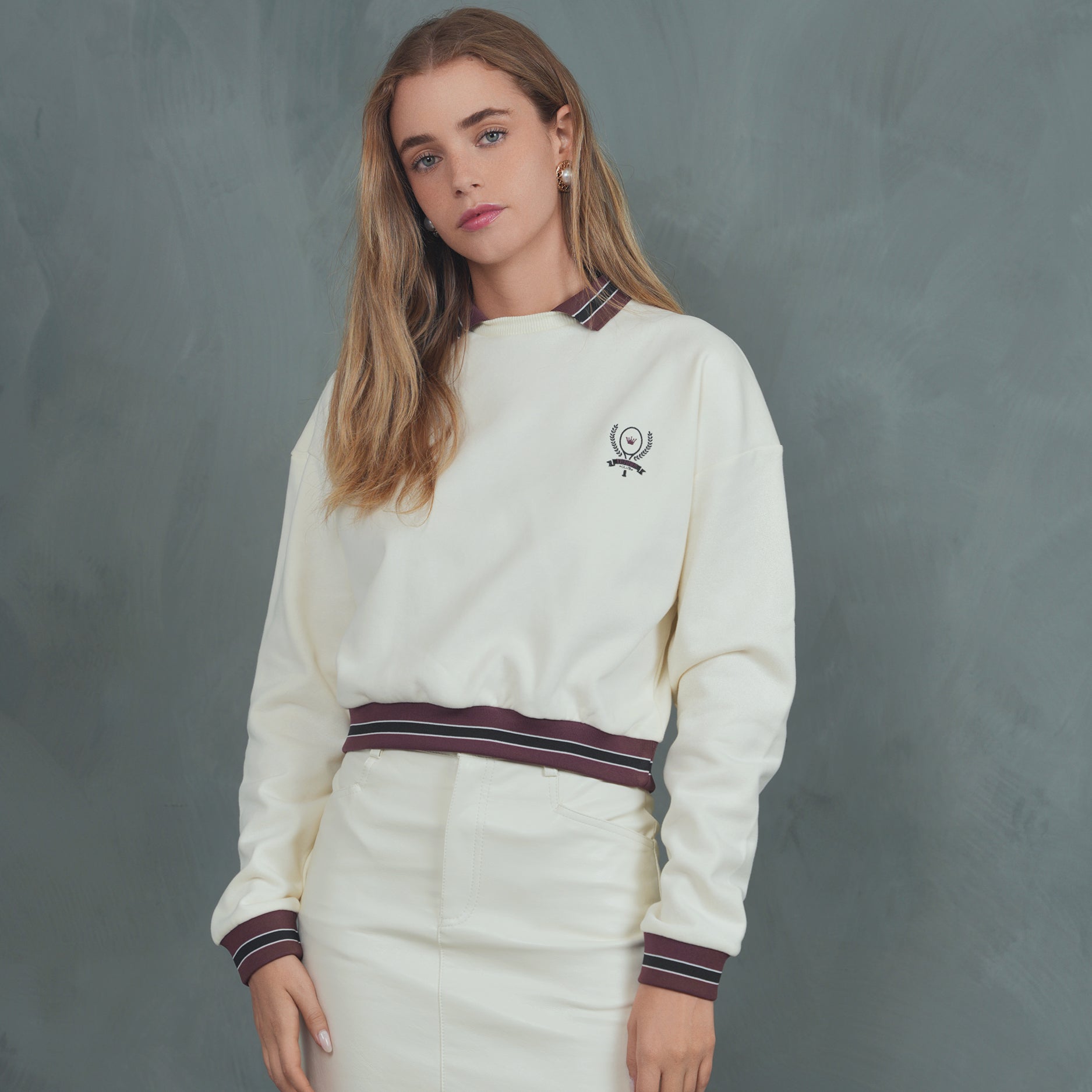 Collared Fleece Sweatshirt