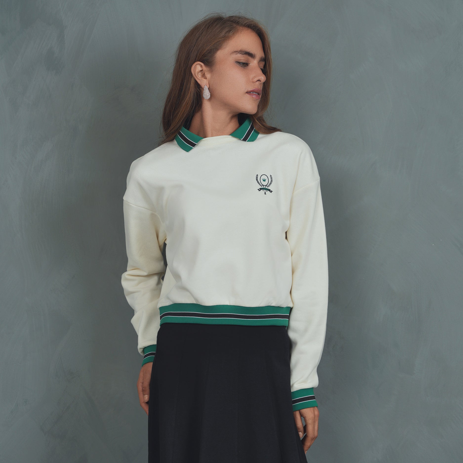 Collared Fleece Sweatshirt