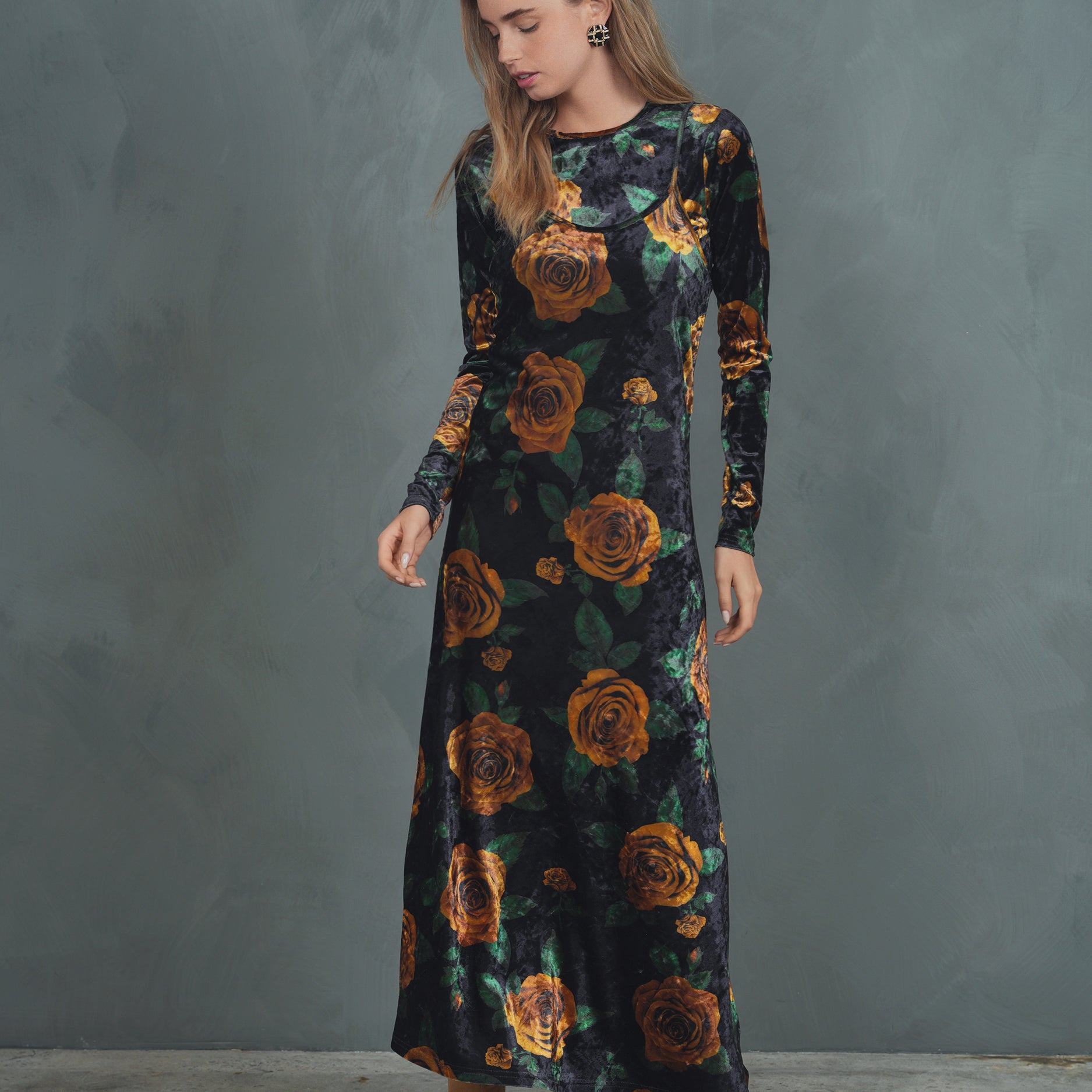 Velour Slip Dress