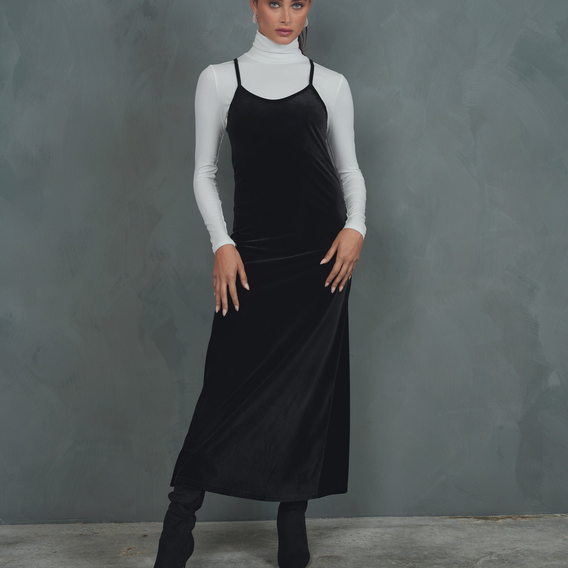 Velour Slip Dress