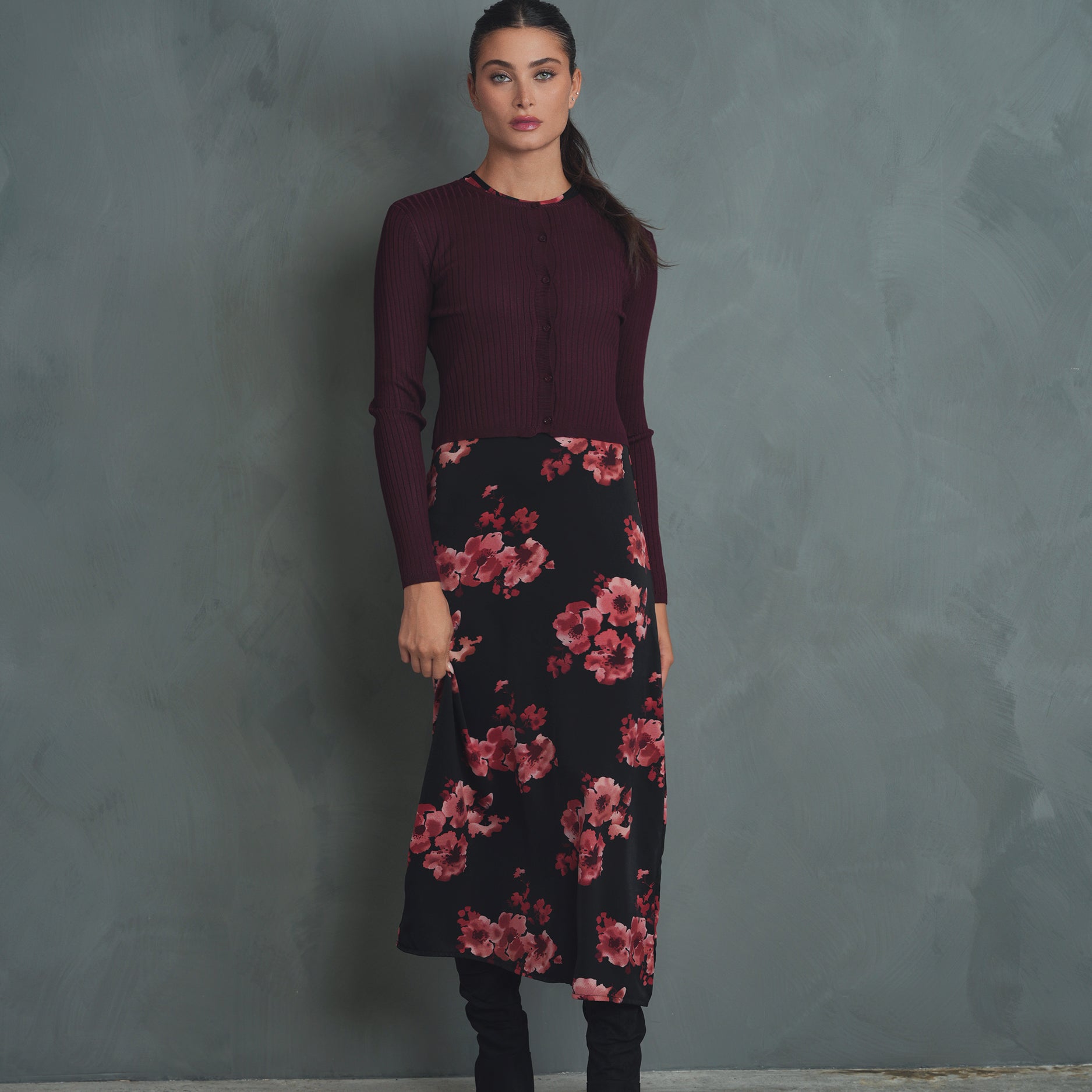 Wide Rib Knit Cardigan