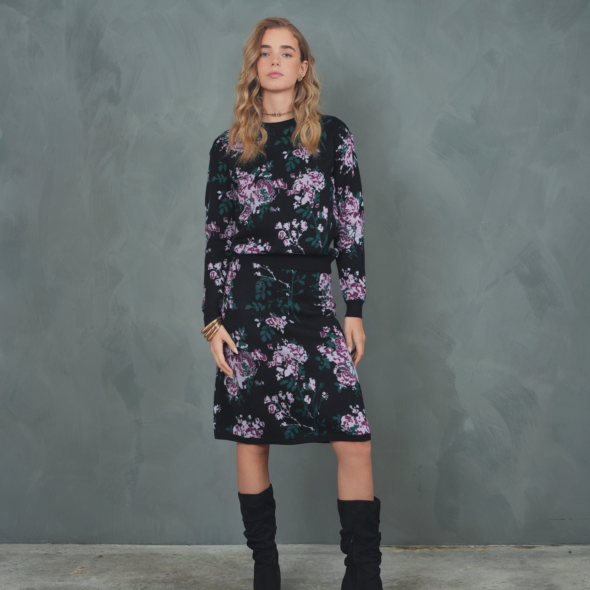 Jacquard Knit Skirt