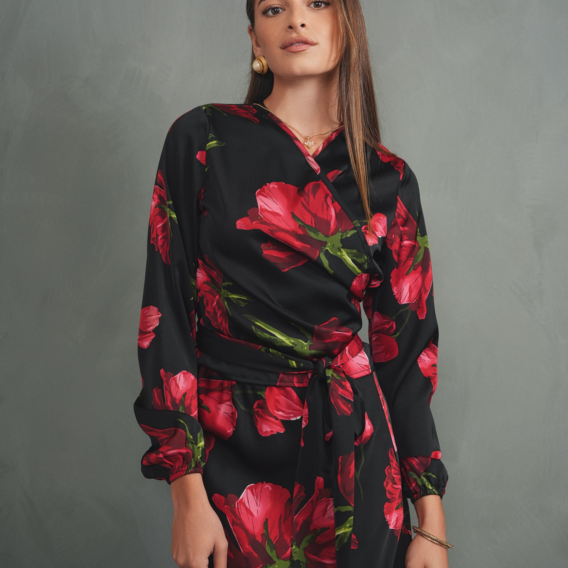 Satin Wrap Top