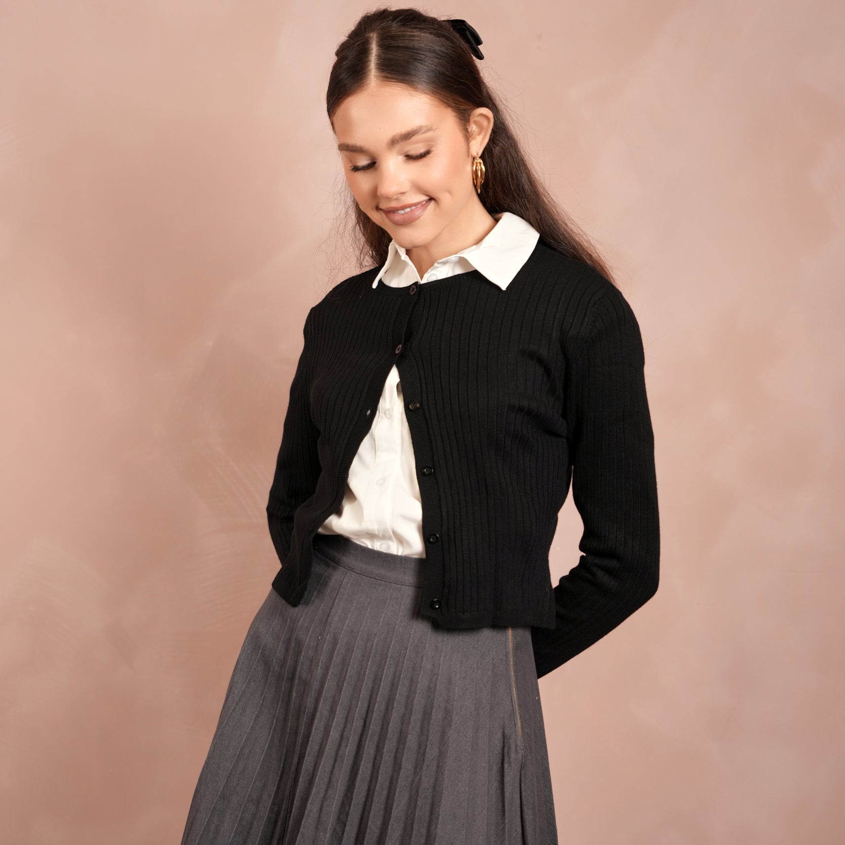 Wide Rib Knit Cardigan
