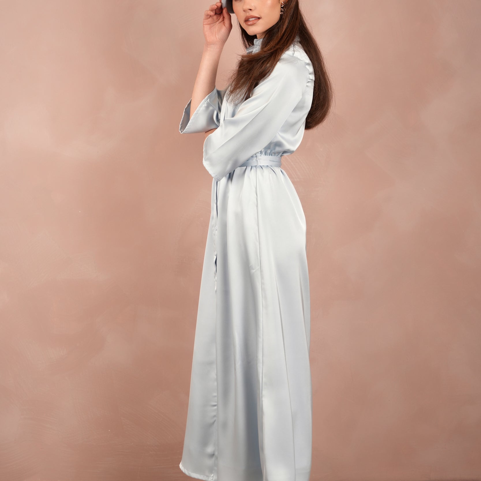 Satin Buttoned Down Dress