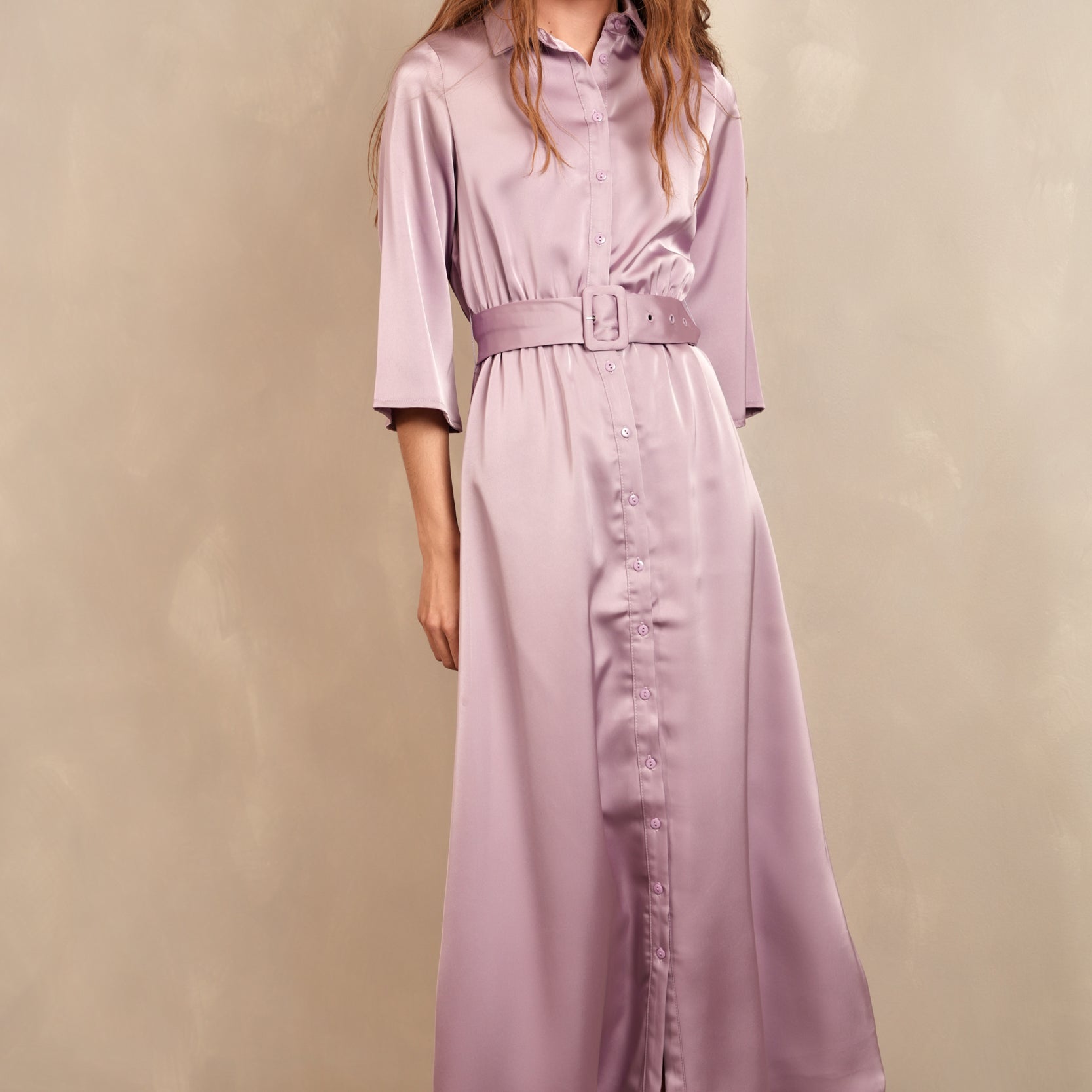 Satin Buttoned Down Dress