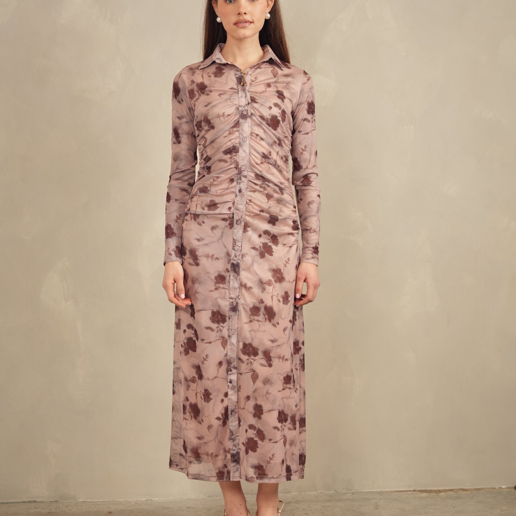 Mesh Ruched Dress