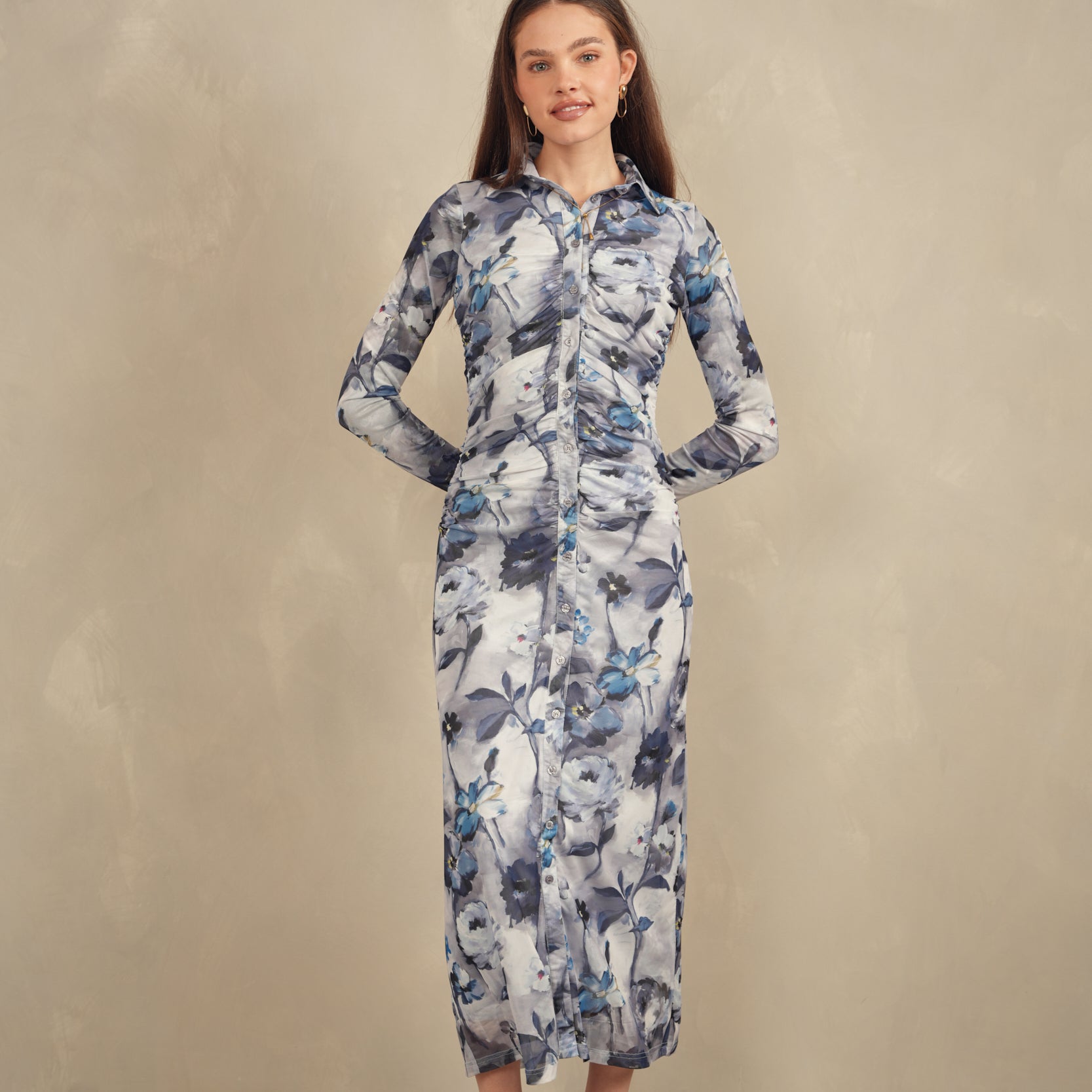 Mesh Ruched Dress