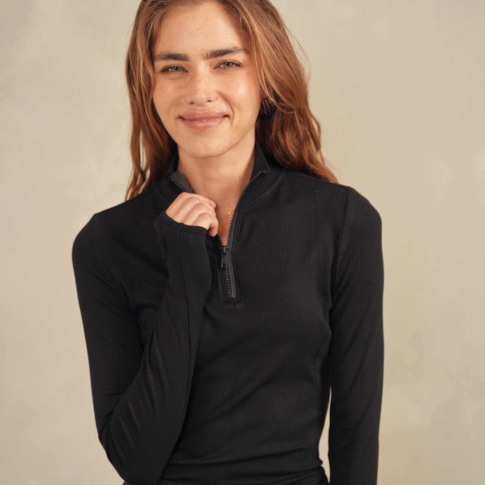 Soft Rib Zipper Tee