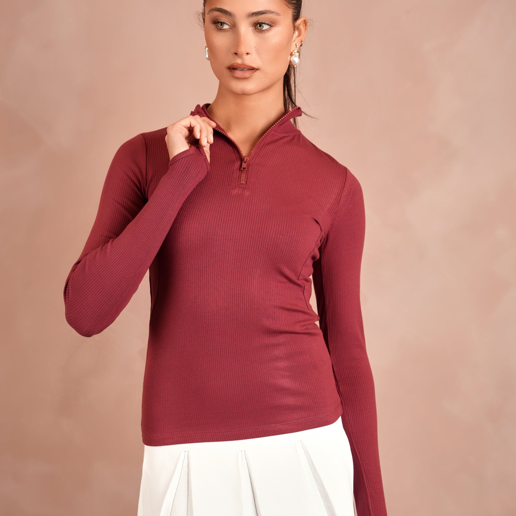Soft Rib Zipper Tee