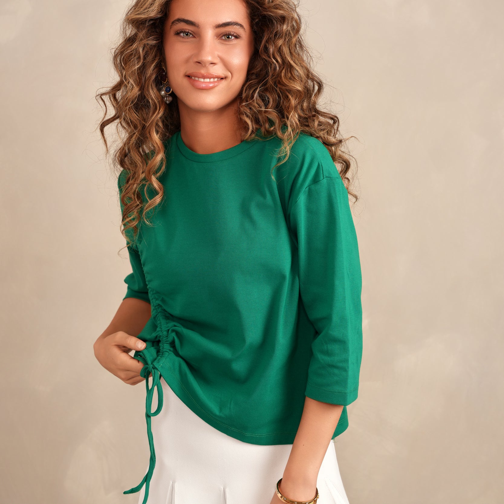 Boxy Tee With Ruching