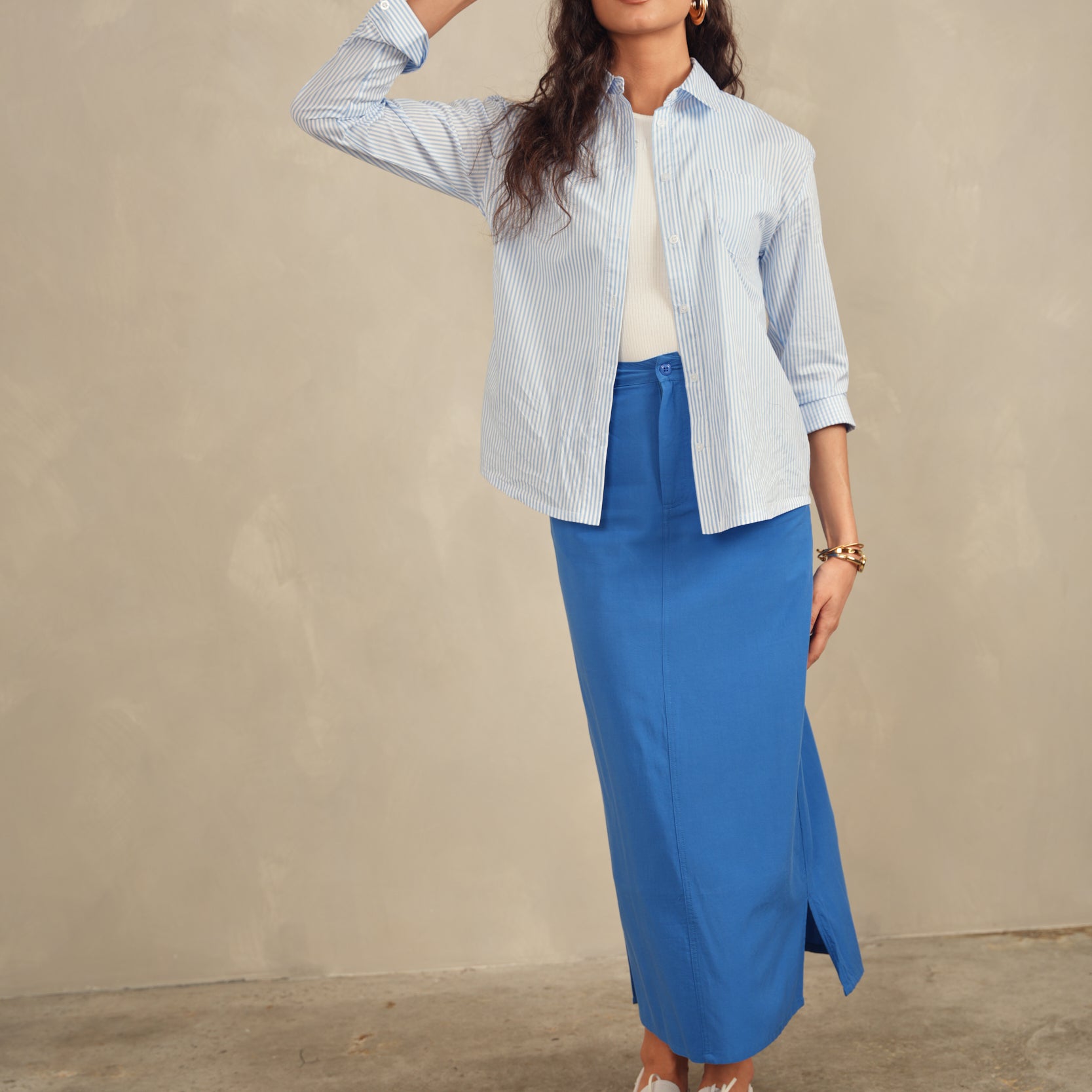 Straight Cotton Skirt