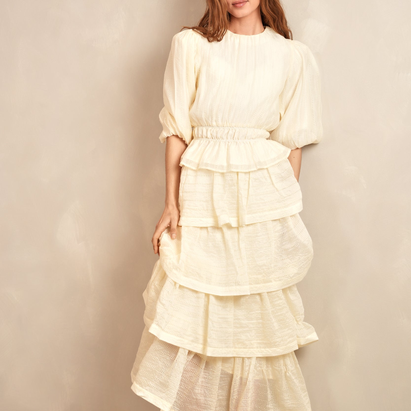 Tiered A-Line Maxi Skirt