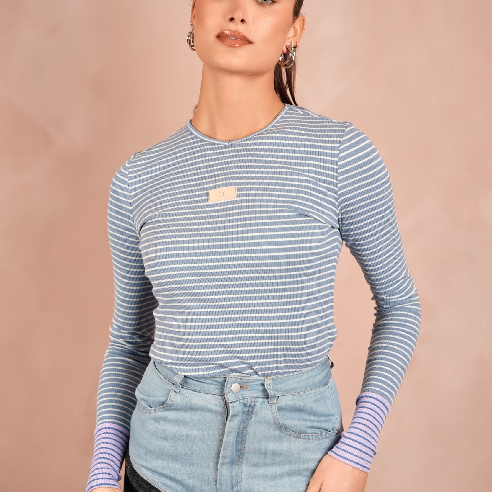V-Neck Striped Tee