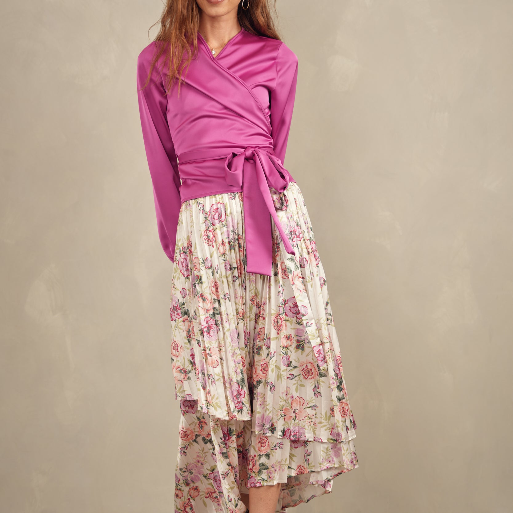 Pleated Overlap Skirt