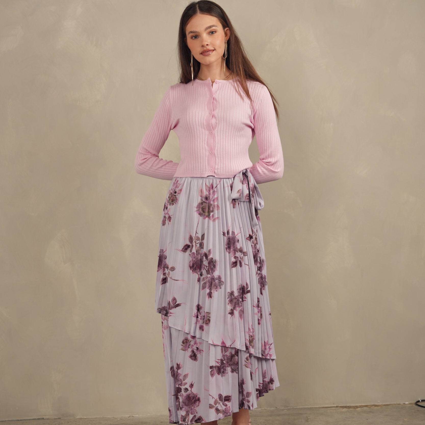 Pleated Overlap Skirt