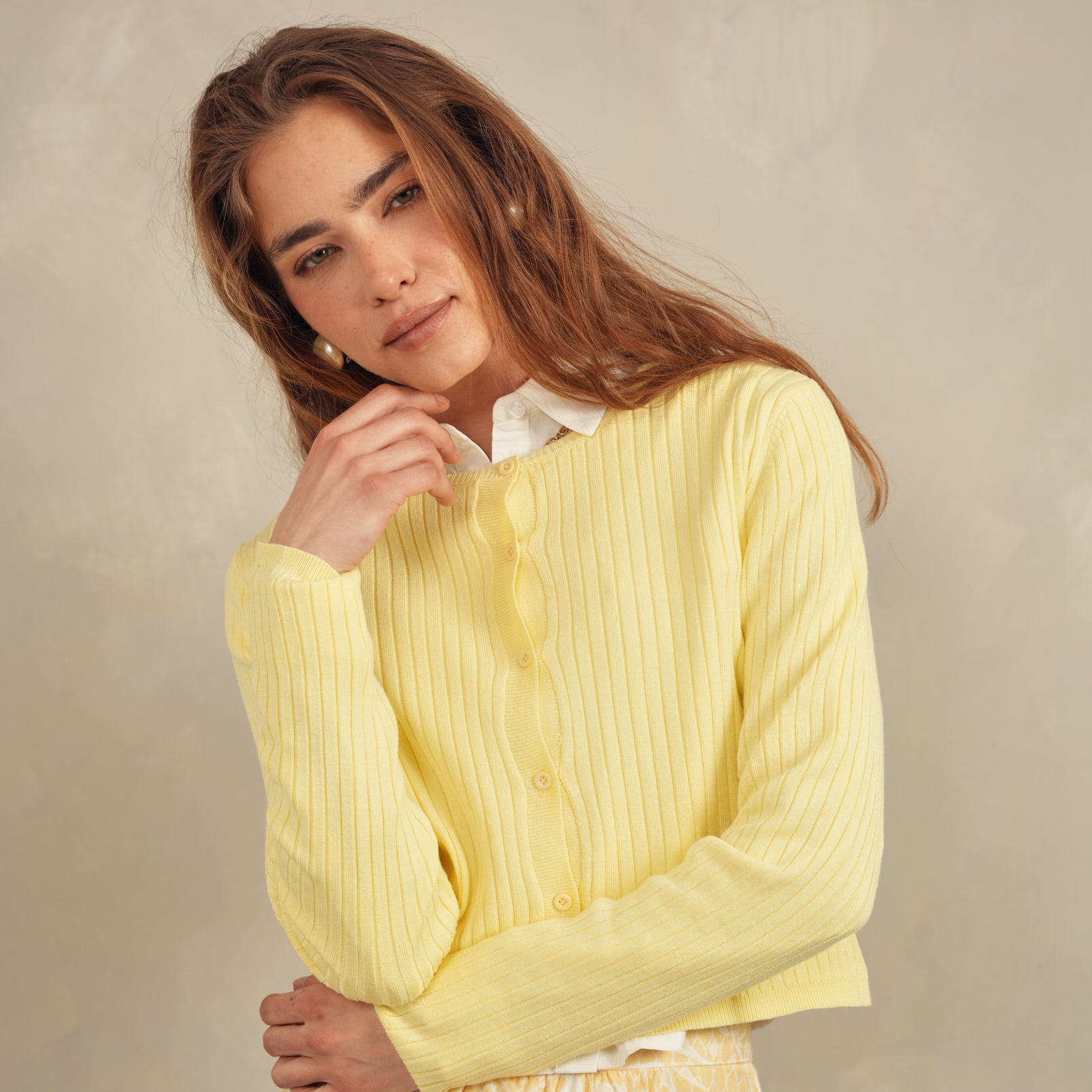 Wide Rib Knit Cardigan