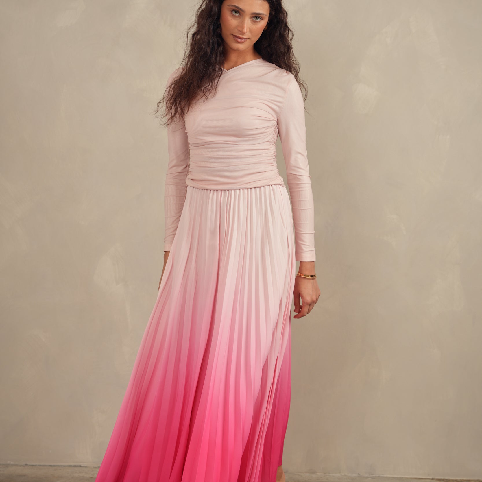 Chiffon Pleated Maxi Skirt