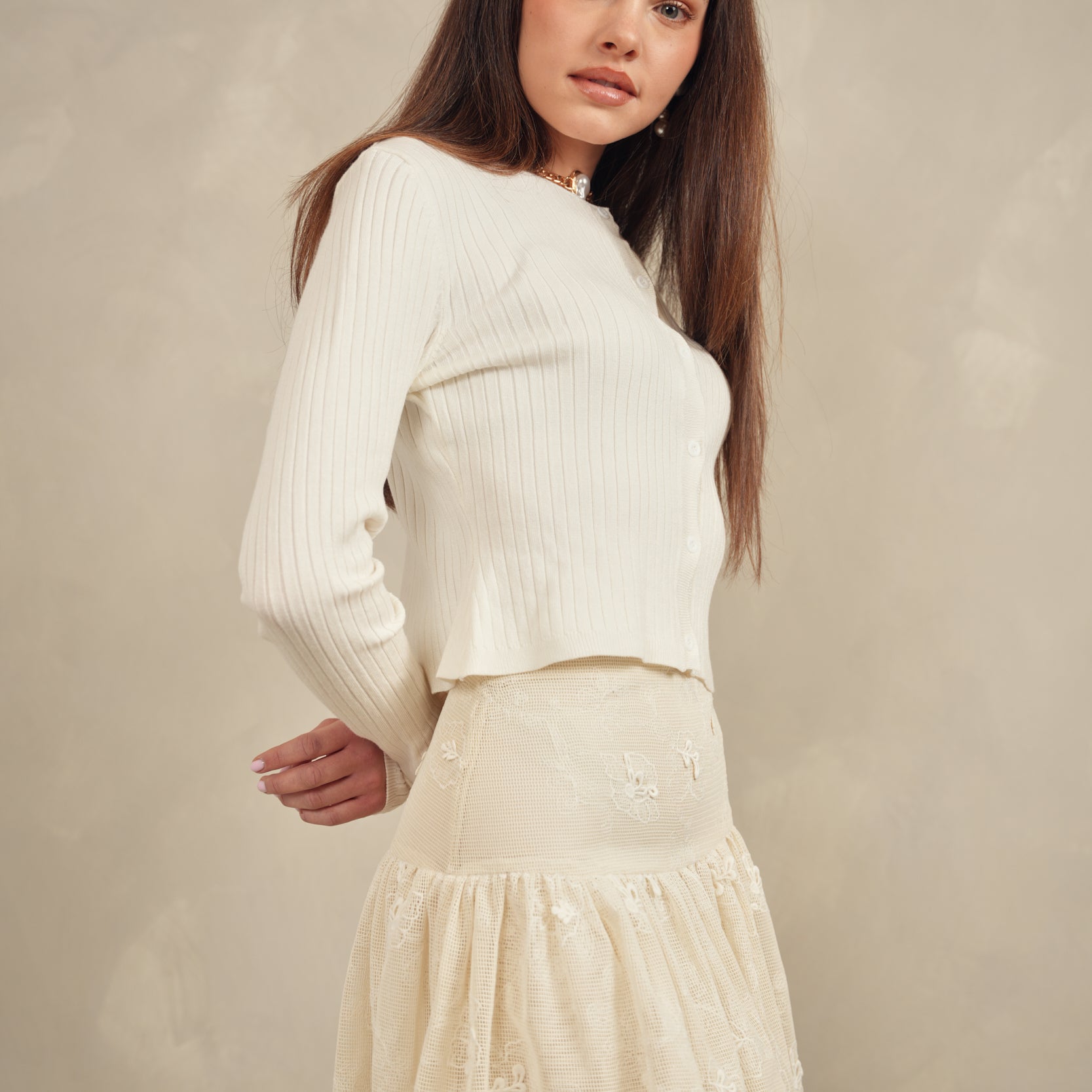 Wide Rib Knit Cardigan