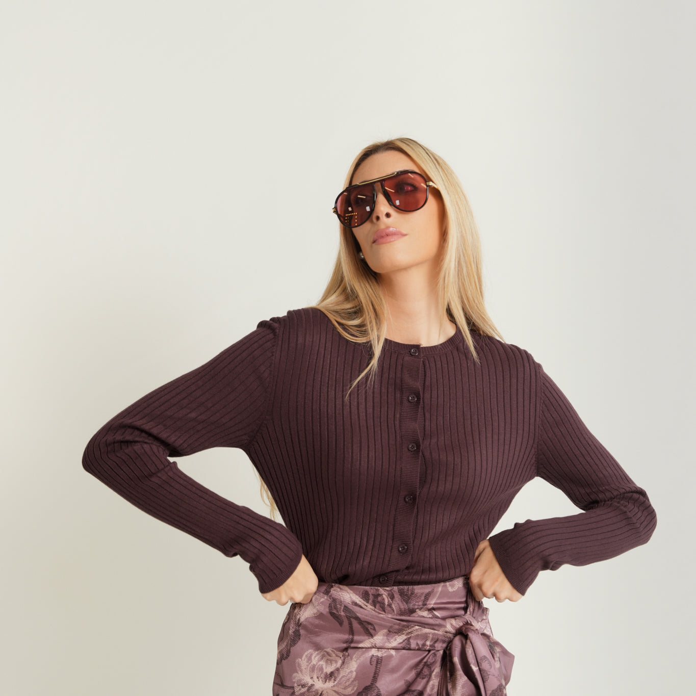 Wide Rib Knit Cardigan