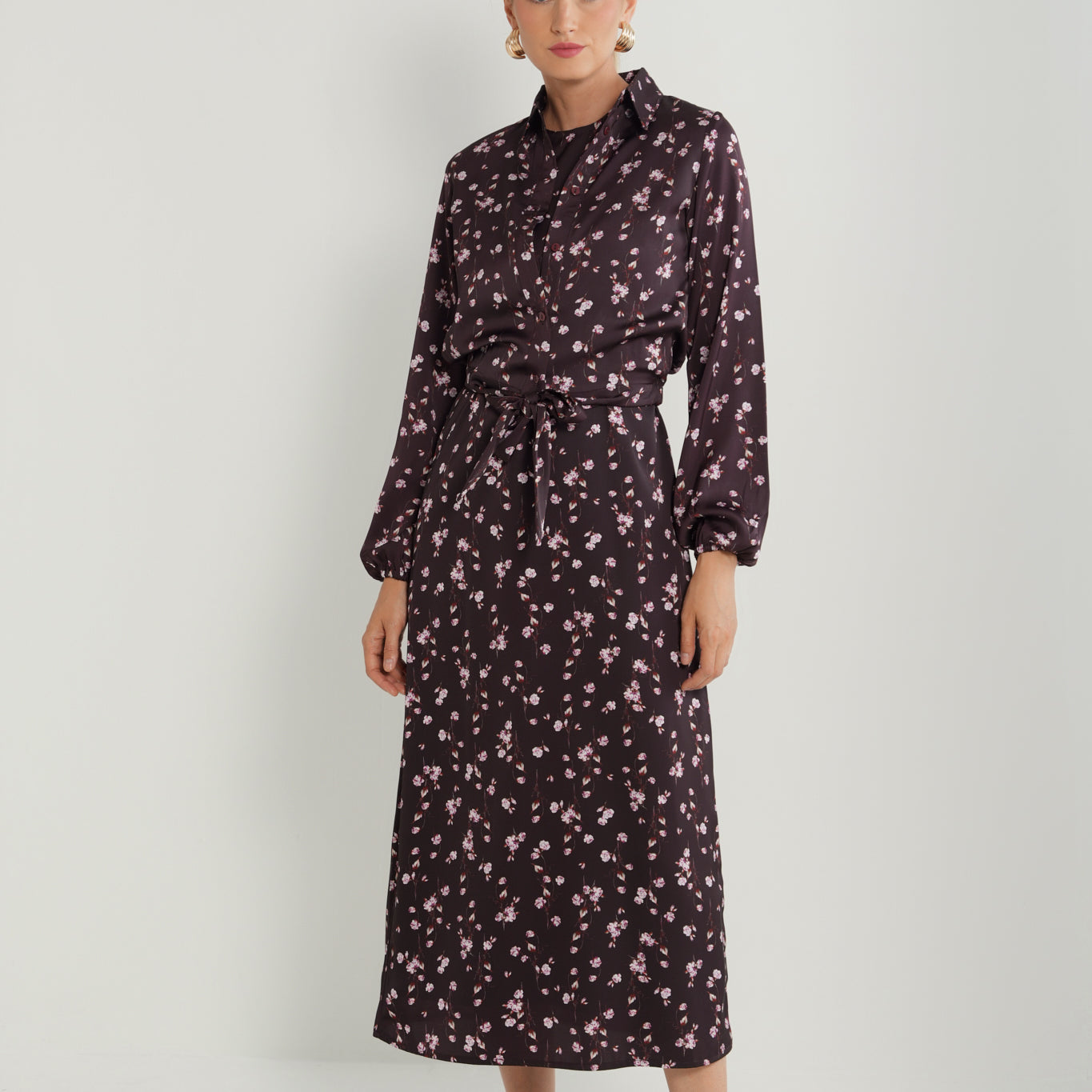 Printed Round Neck Slip Dress