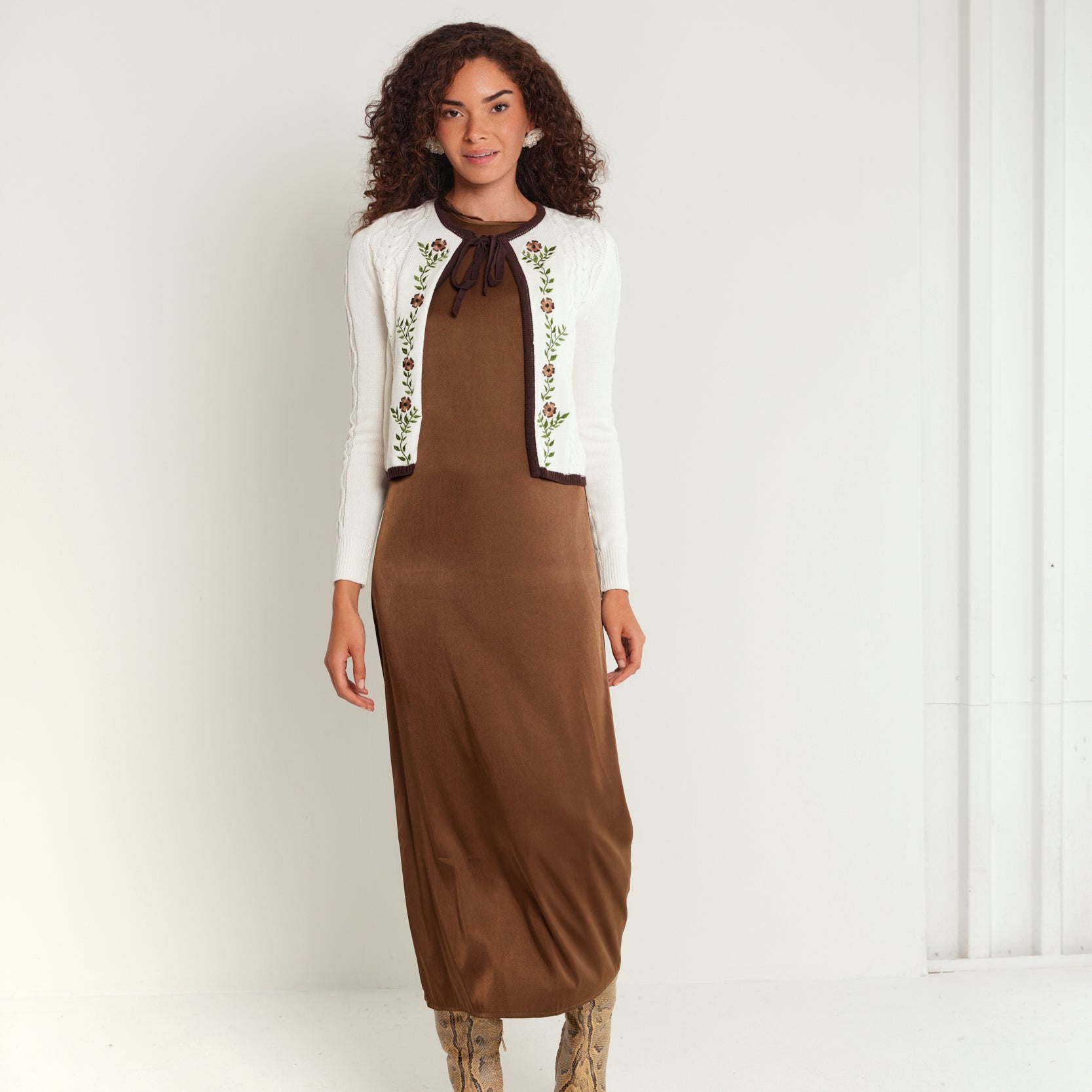 Round Neck Slip Dress Solid
