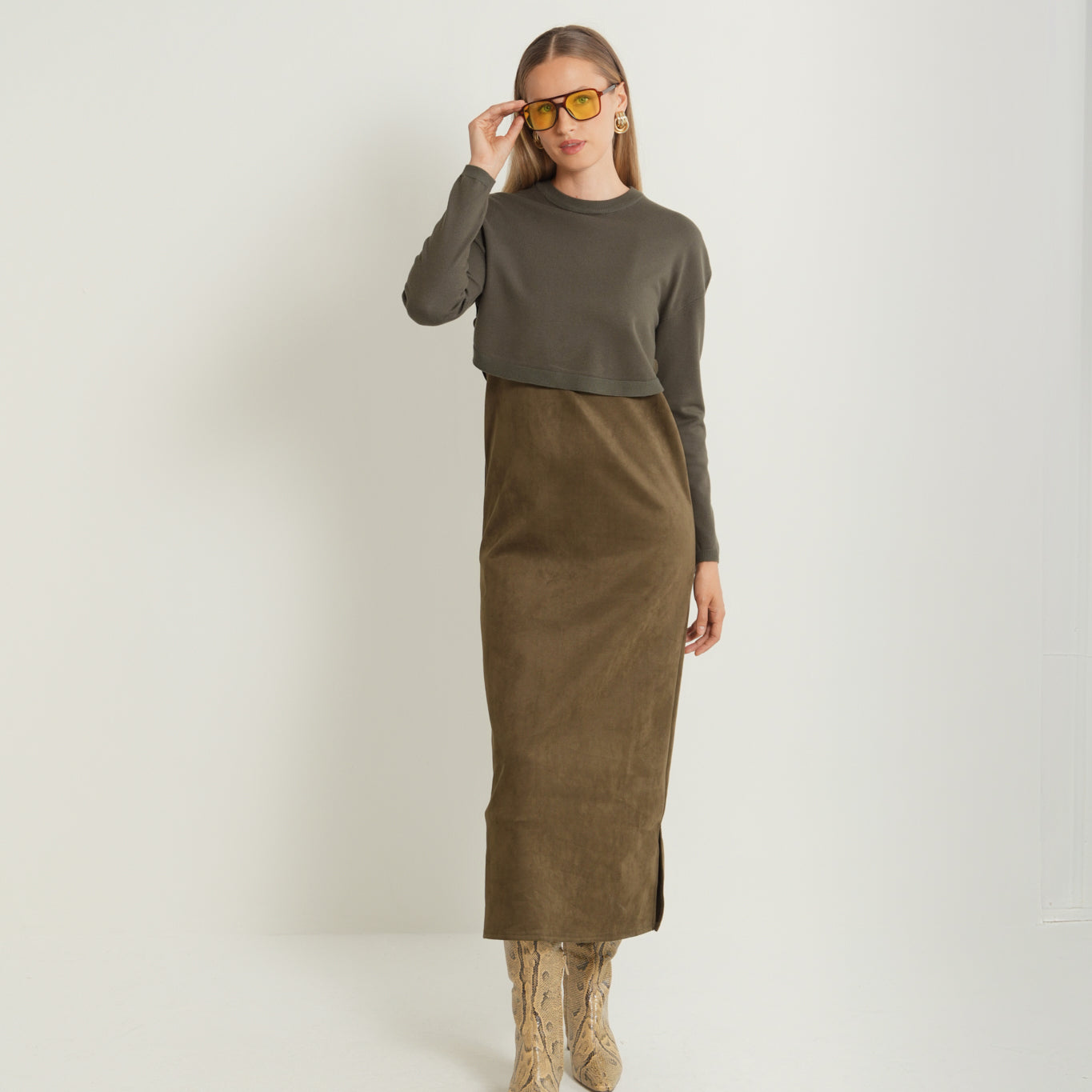 Suede Slip Dress