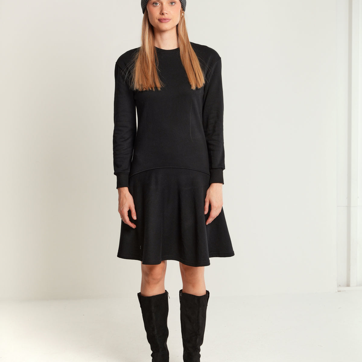 Flared Sweatshirt Dress