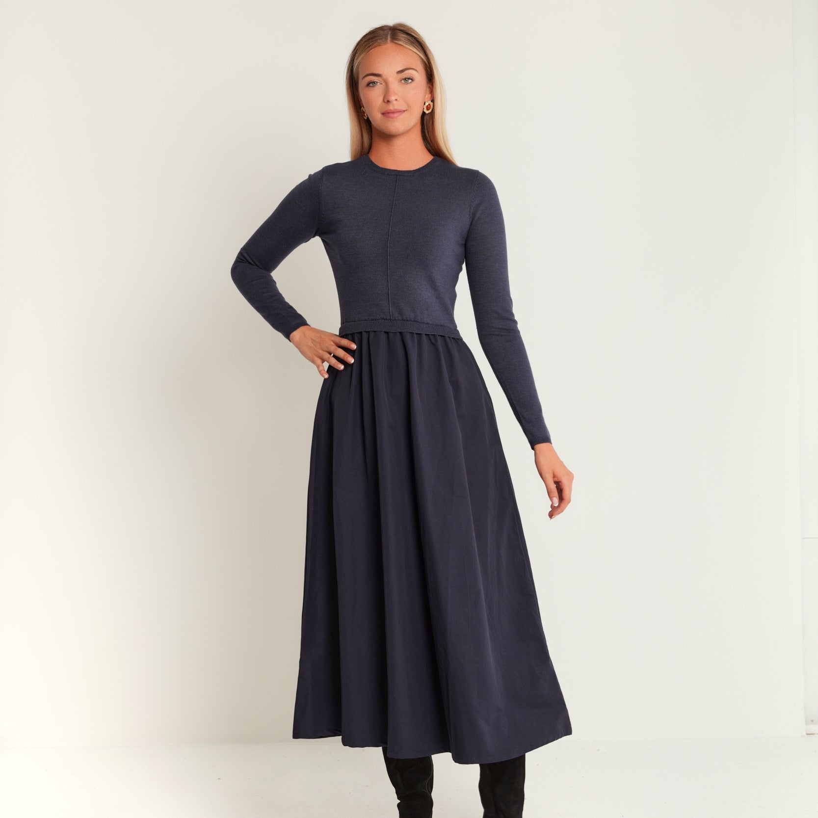 Center Rib Twofer Dress