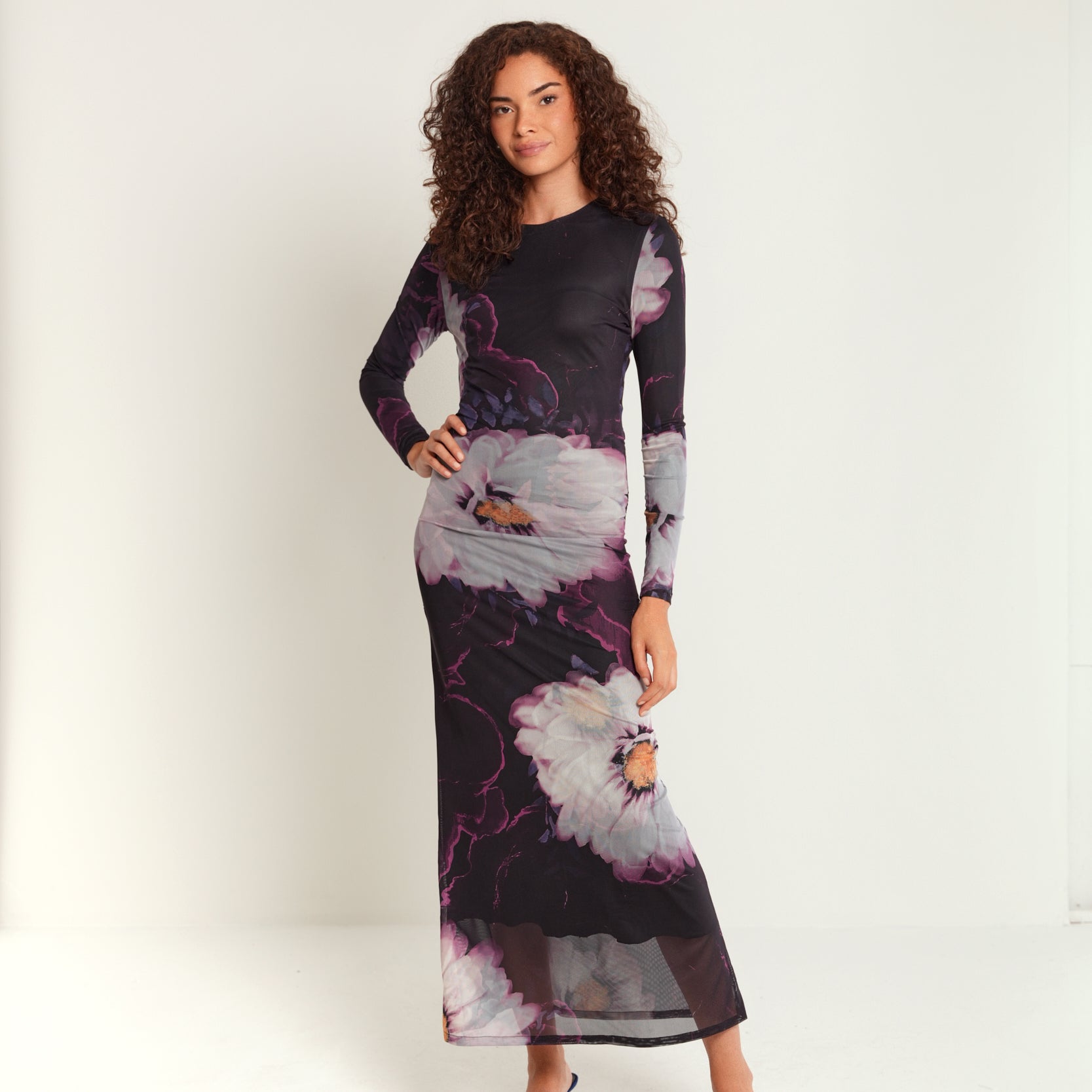 Mesh Ruching Dress