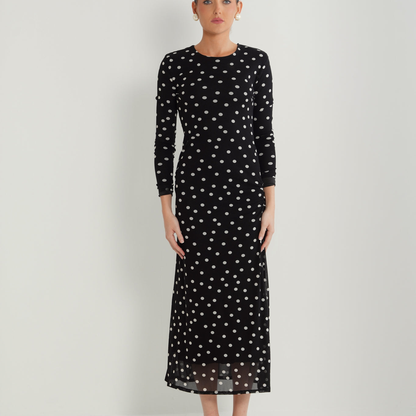 Mesh Ruching Dress