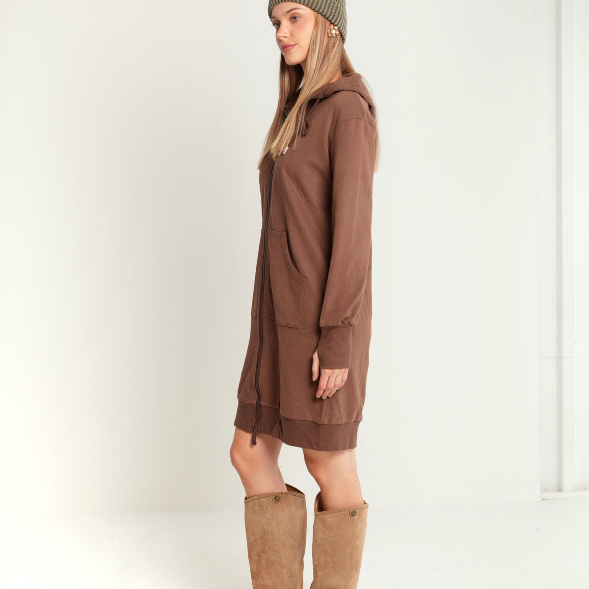 Sweatshirt Dress w/ Hood-38"