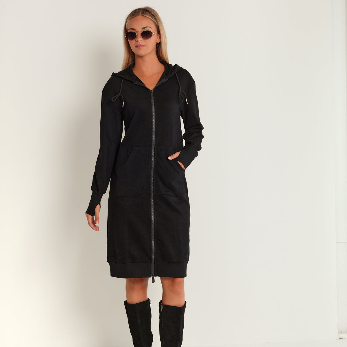 Sweatshirt Dress w/ Hood
