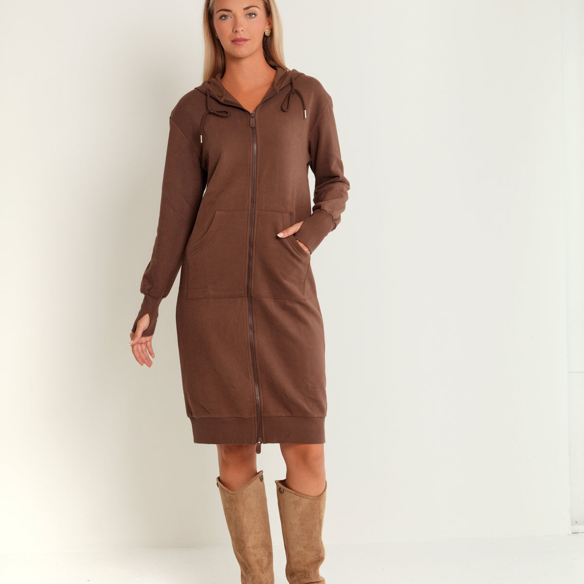 Sweatshirt Dress w/ Hood