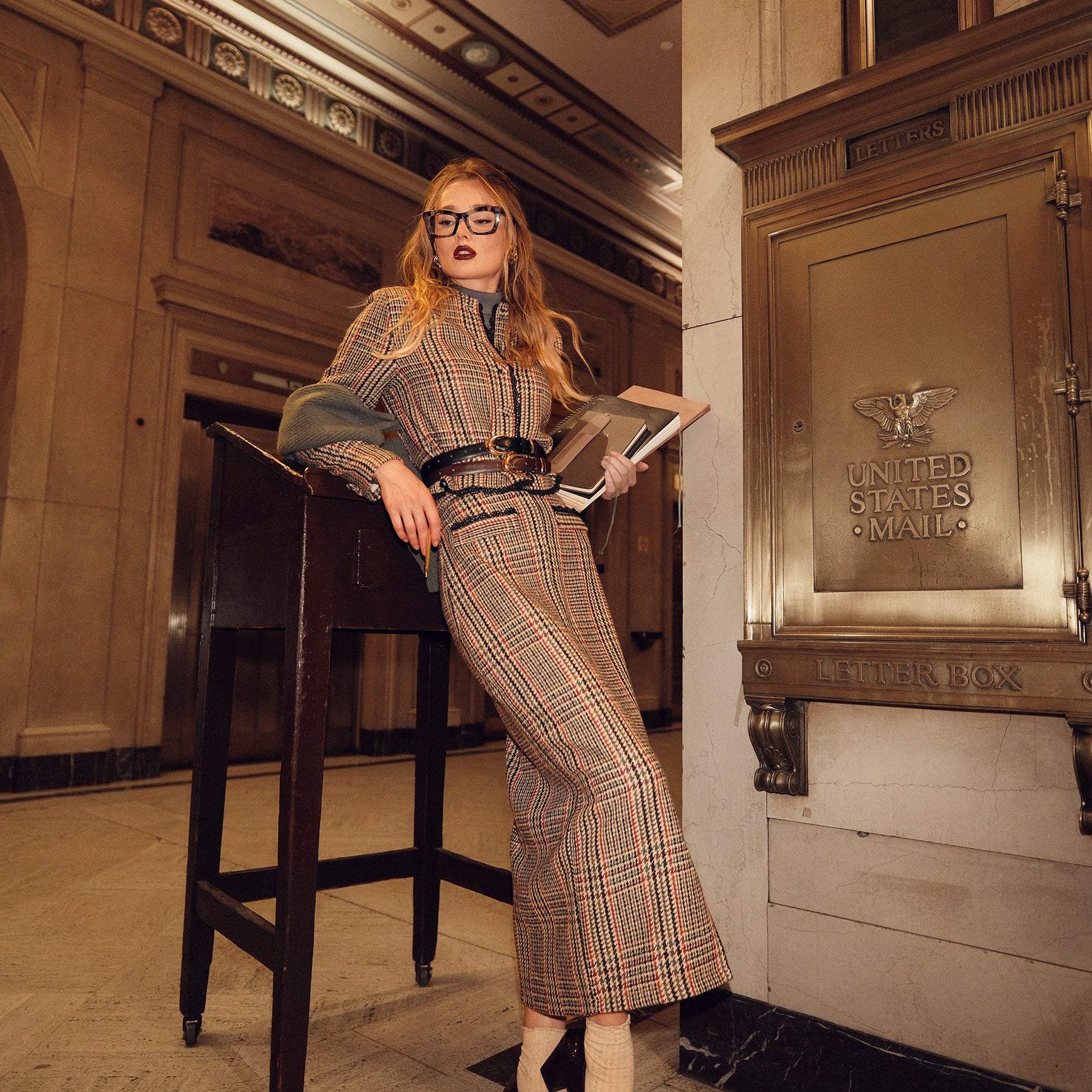 Tweed Skirt w/ Slit