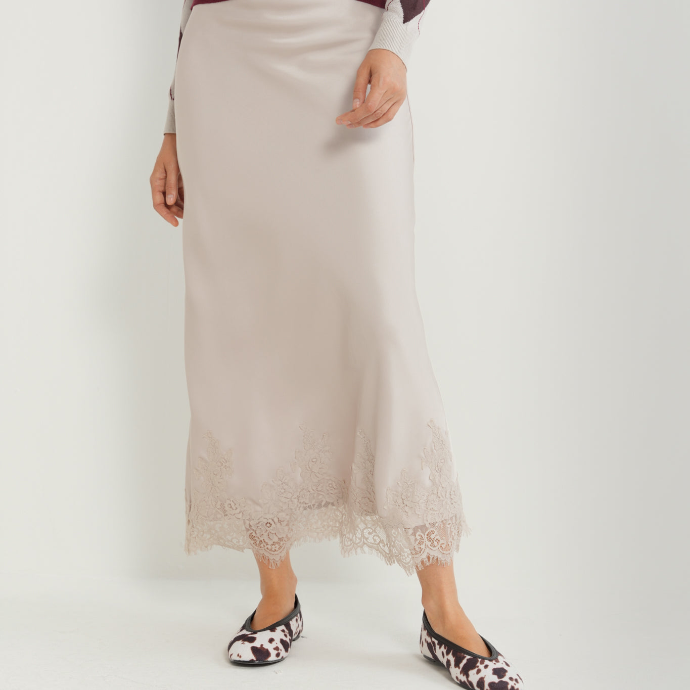 Slip Skirt With Lace
