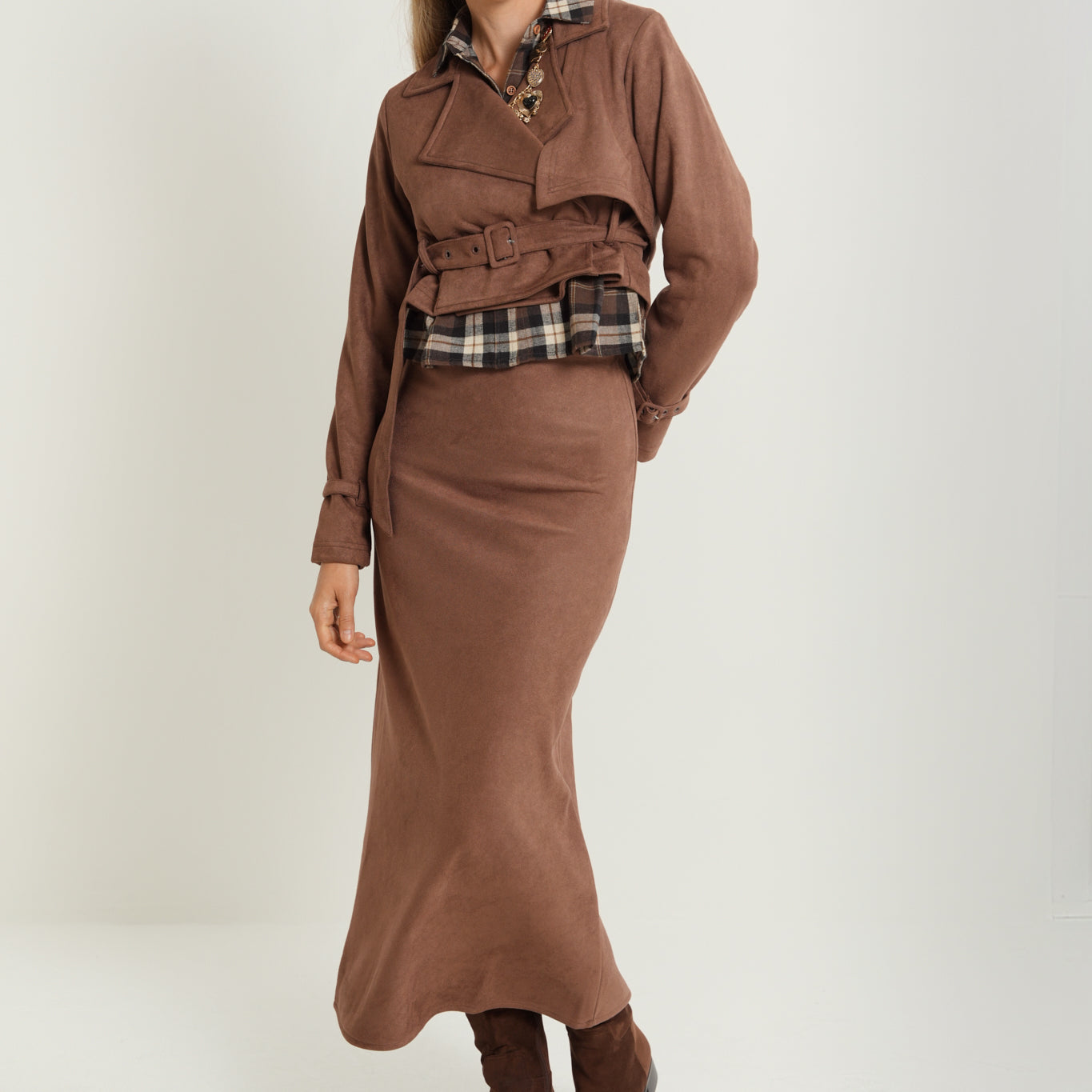 Suede Slip Skirt