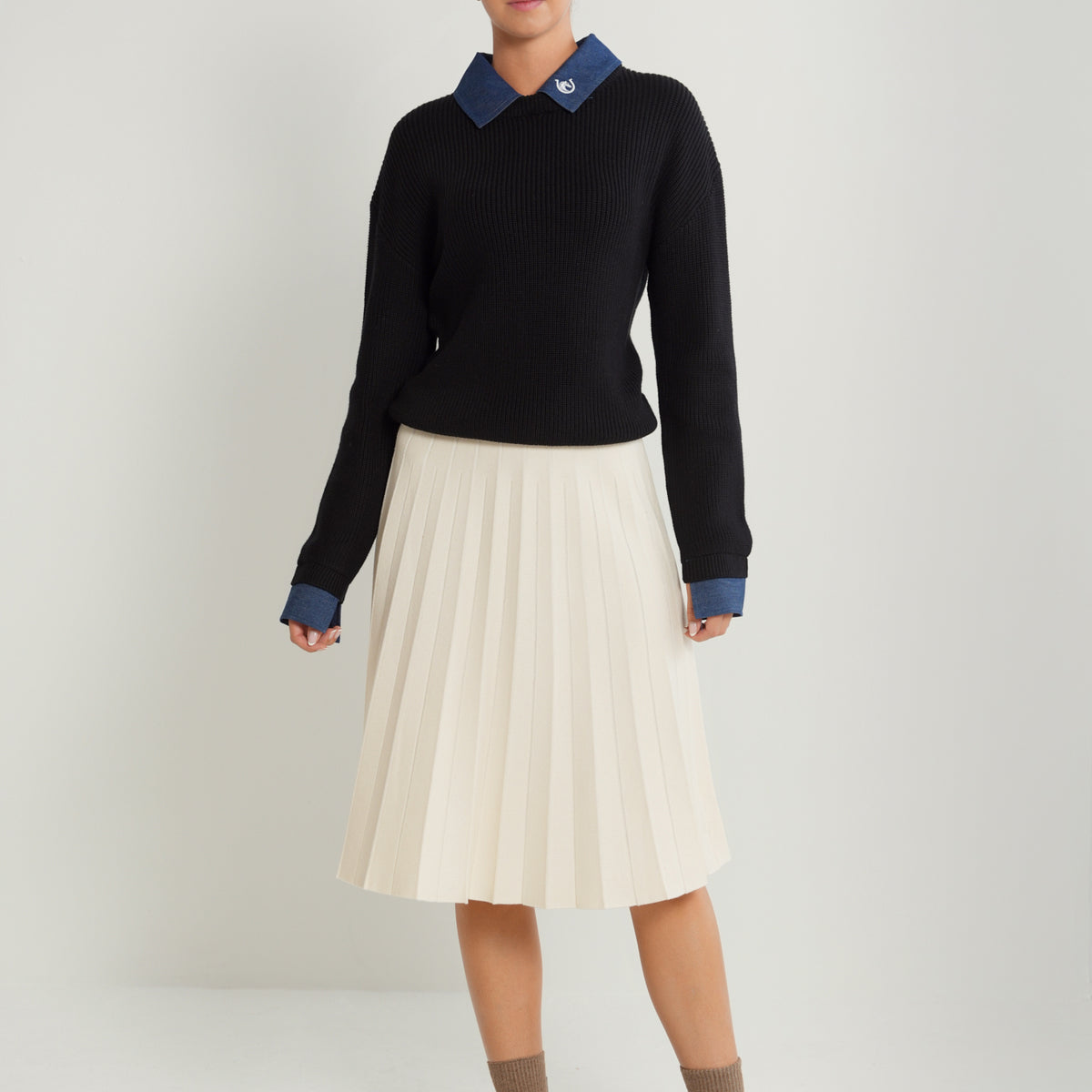 Knit Pleated Skirt 25"
