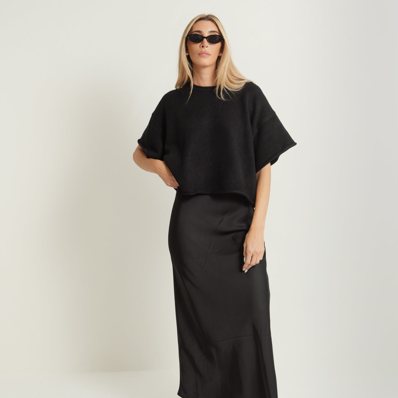 Oversized Three Quarter Soft Knit Sweater