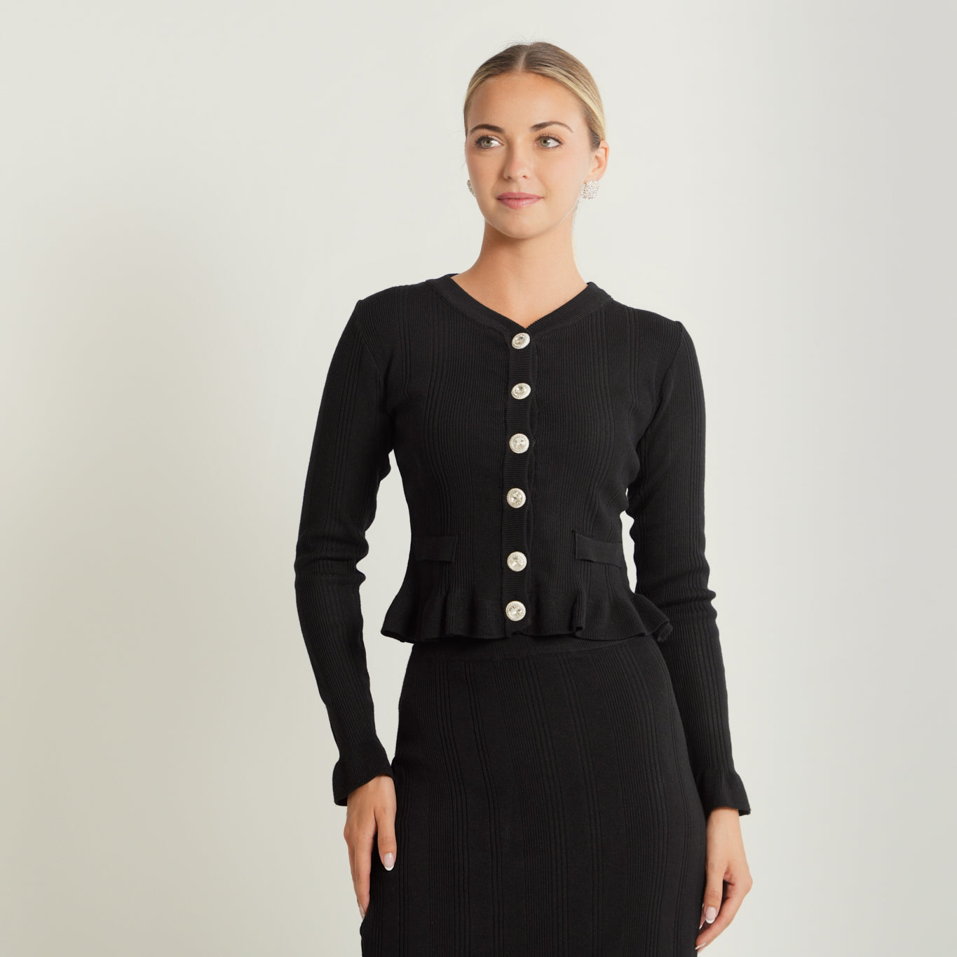 Ruffle Hem Cardigan