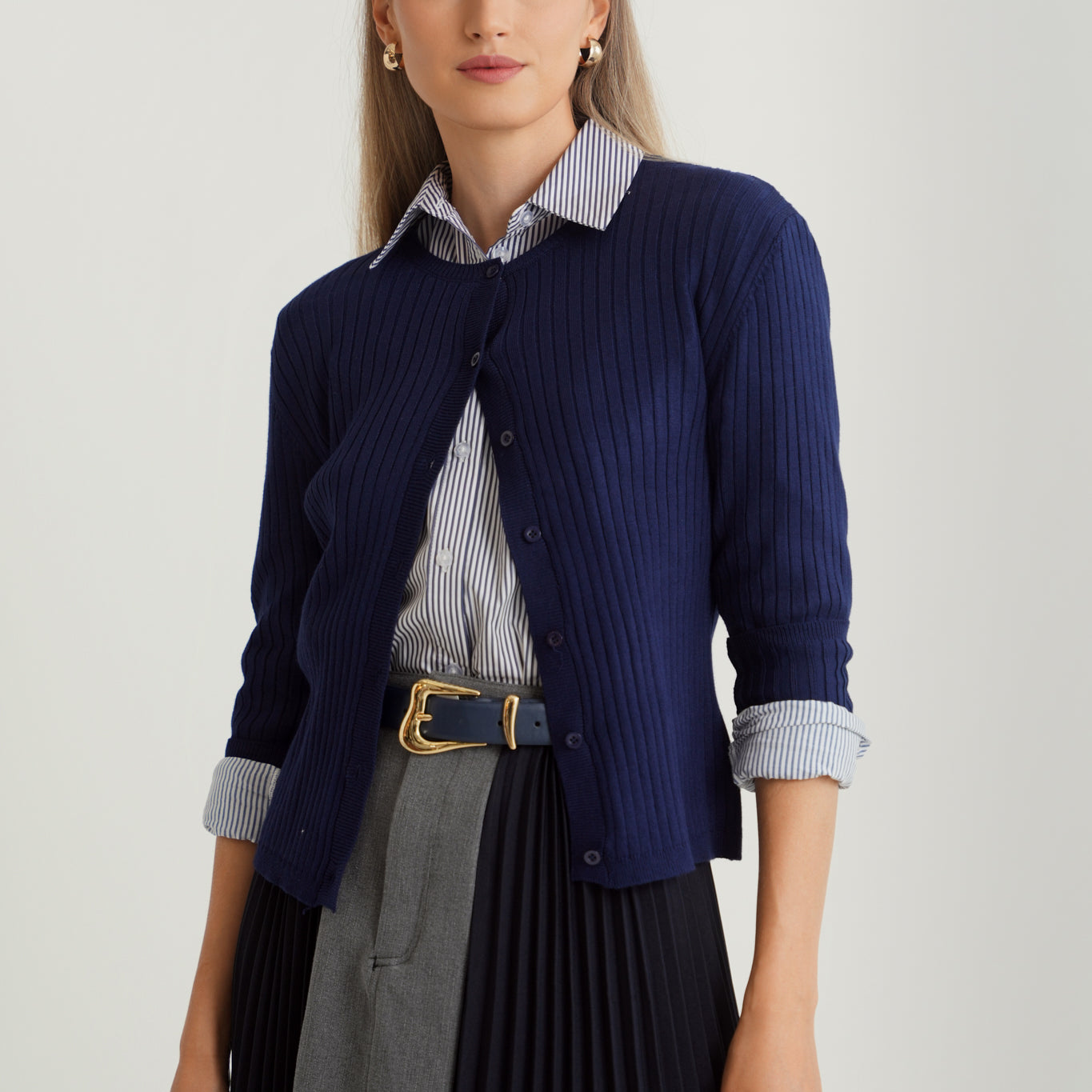 Wide Rib Knit Cardigan