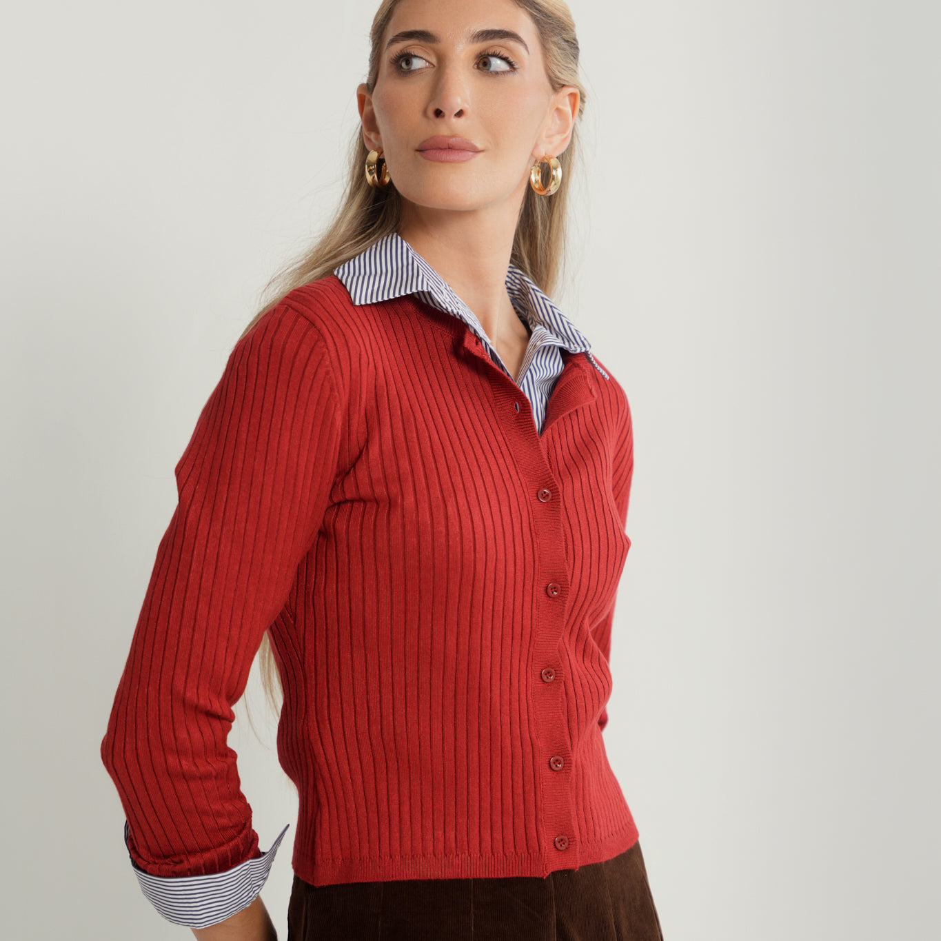 Wide Rib Knit Cardigan