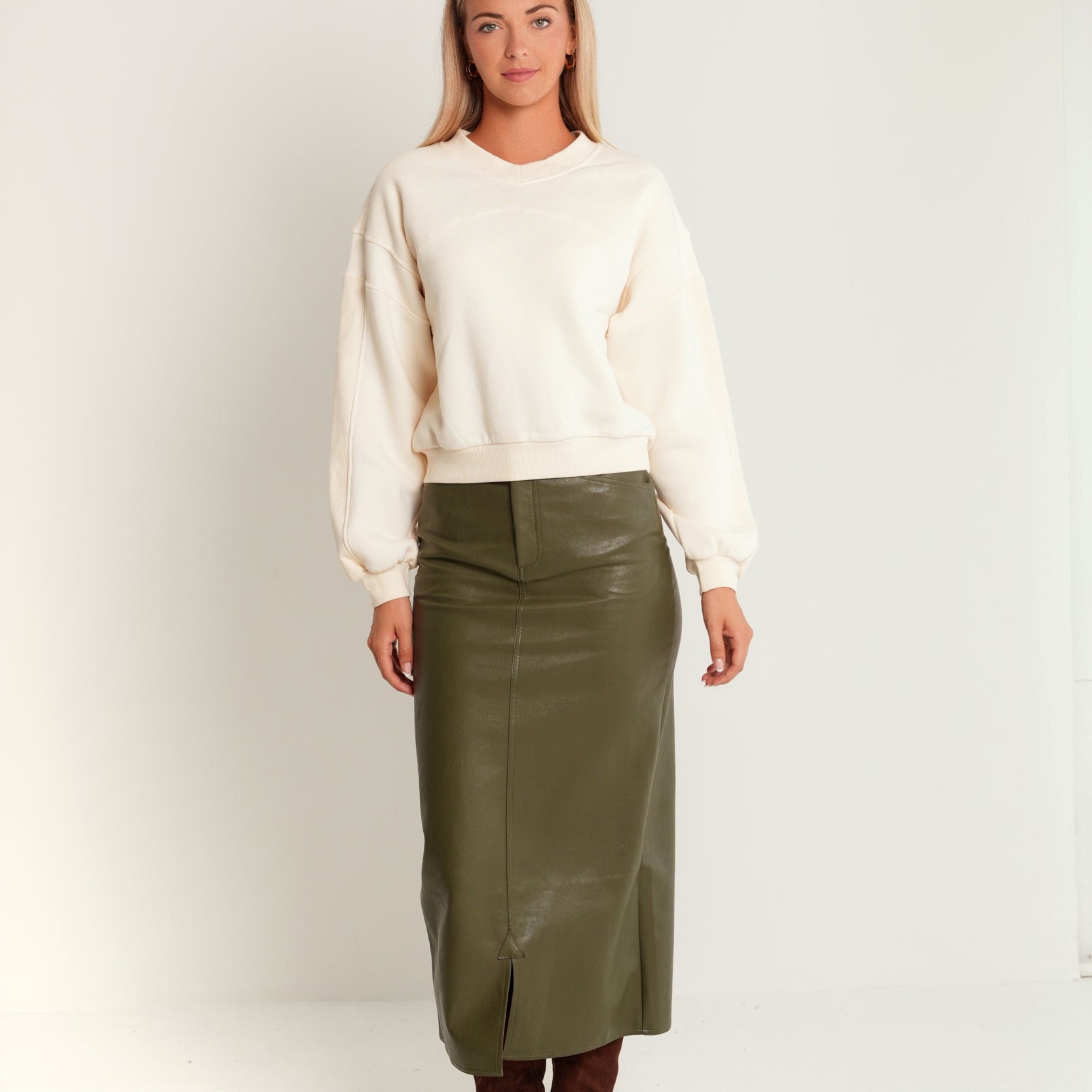 Leather Skirt with Slit